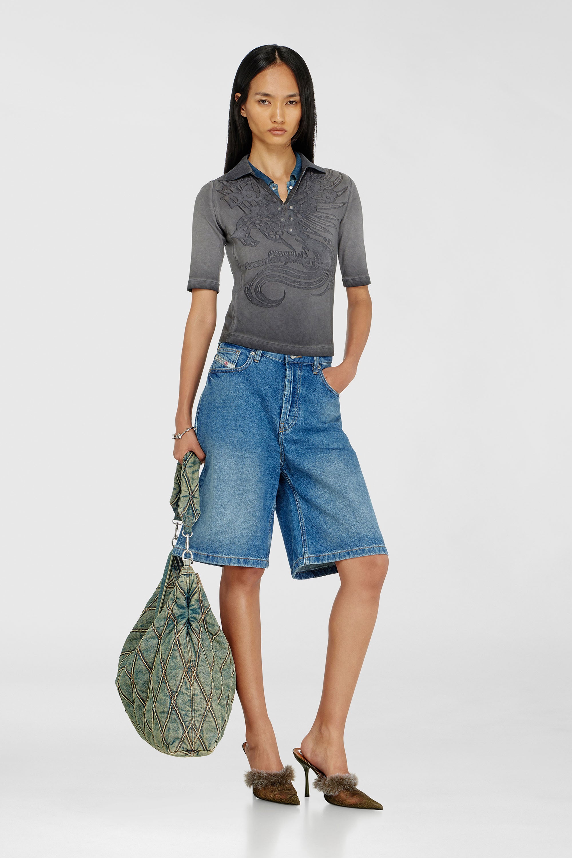 Diesel - T-BEA, Female's ポロシャツ in グレー - 2
