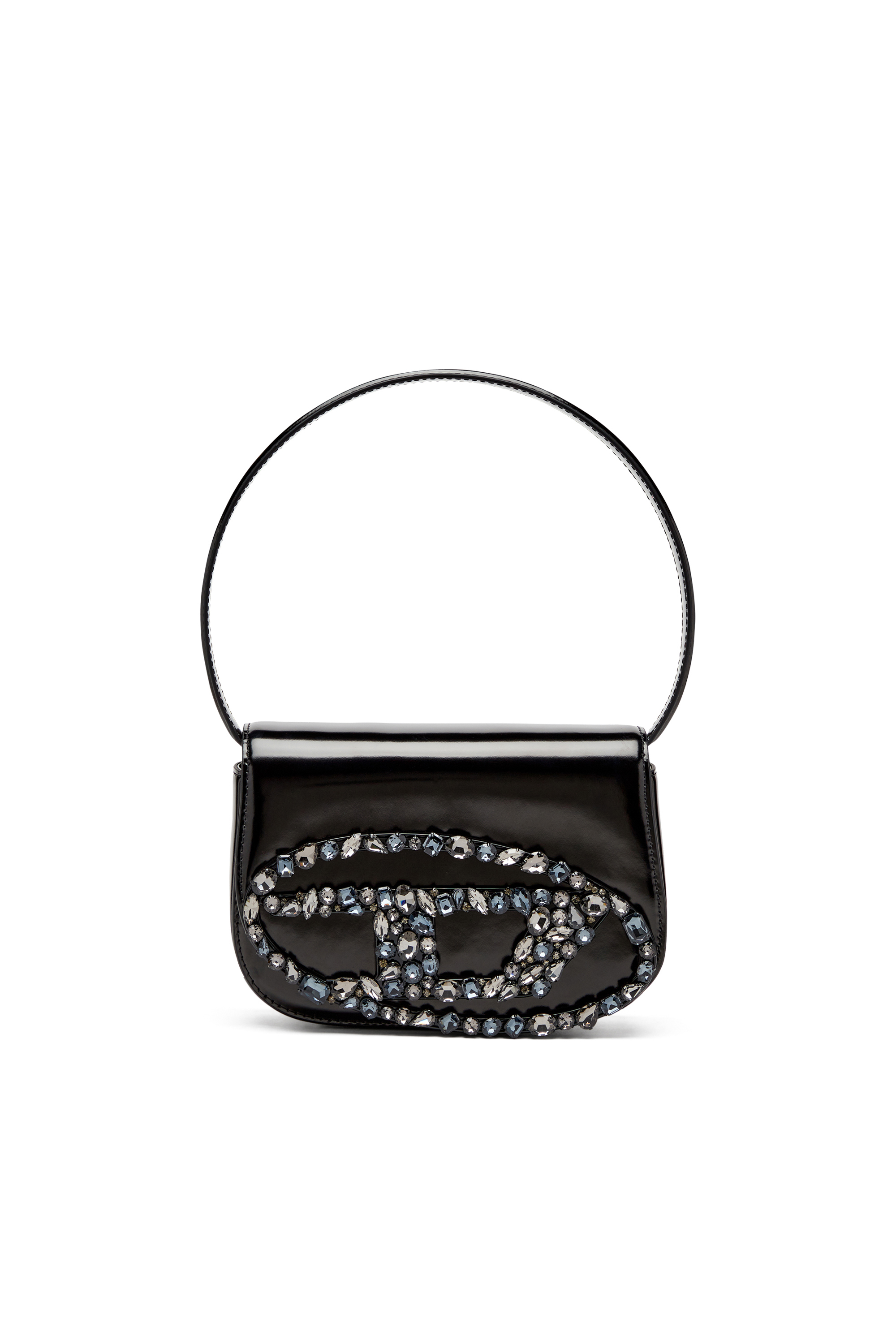 Diesel - 1DR, Female's 1DR-Iconic shoulder bag in mirror leather in ブラック - 1