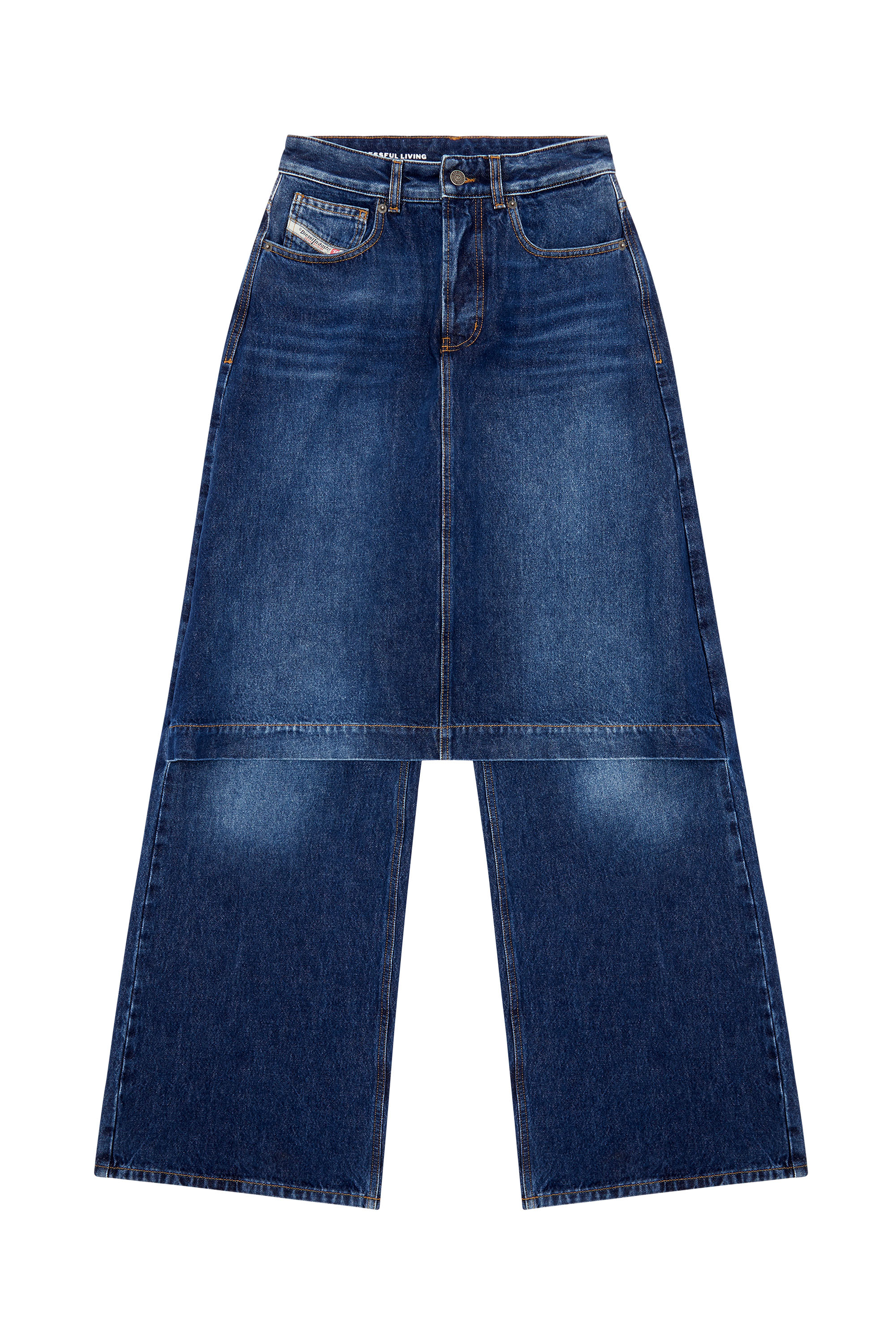 Diesel - Female's Relaxed Jeans D-Syren 0DBCF, ダークブルー - 3