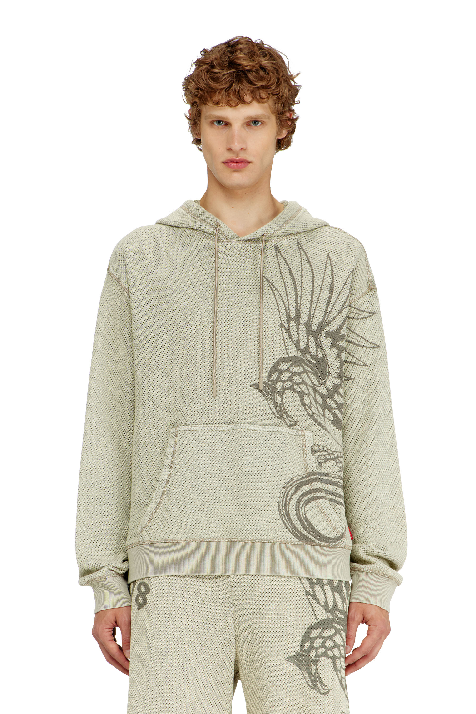 Diesel - S-NORM-HOOD-AA1, Male's プルオーバーパーカー in ベージュ - 3