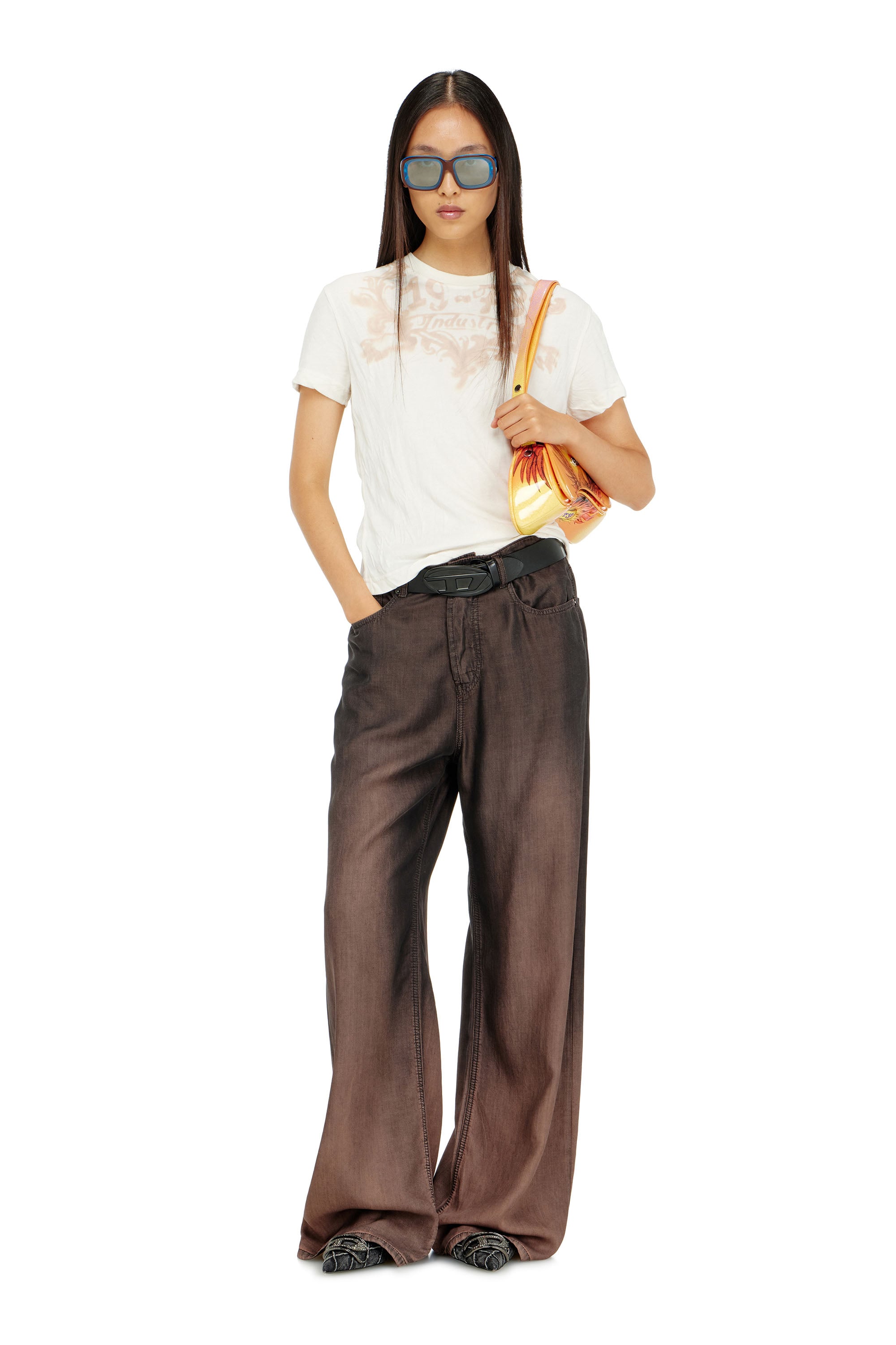 Diesel - T-ILA-AA5, Female's Tシャツ in ホワイト/ピンク - 2