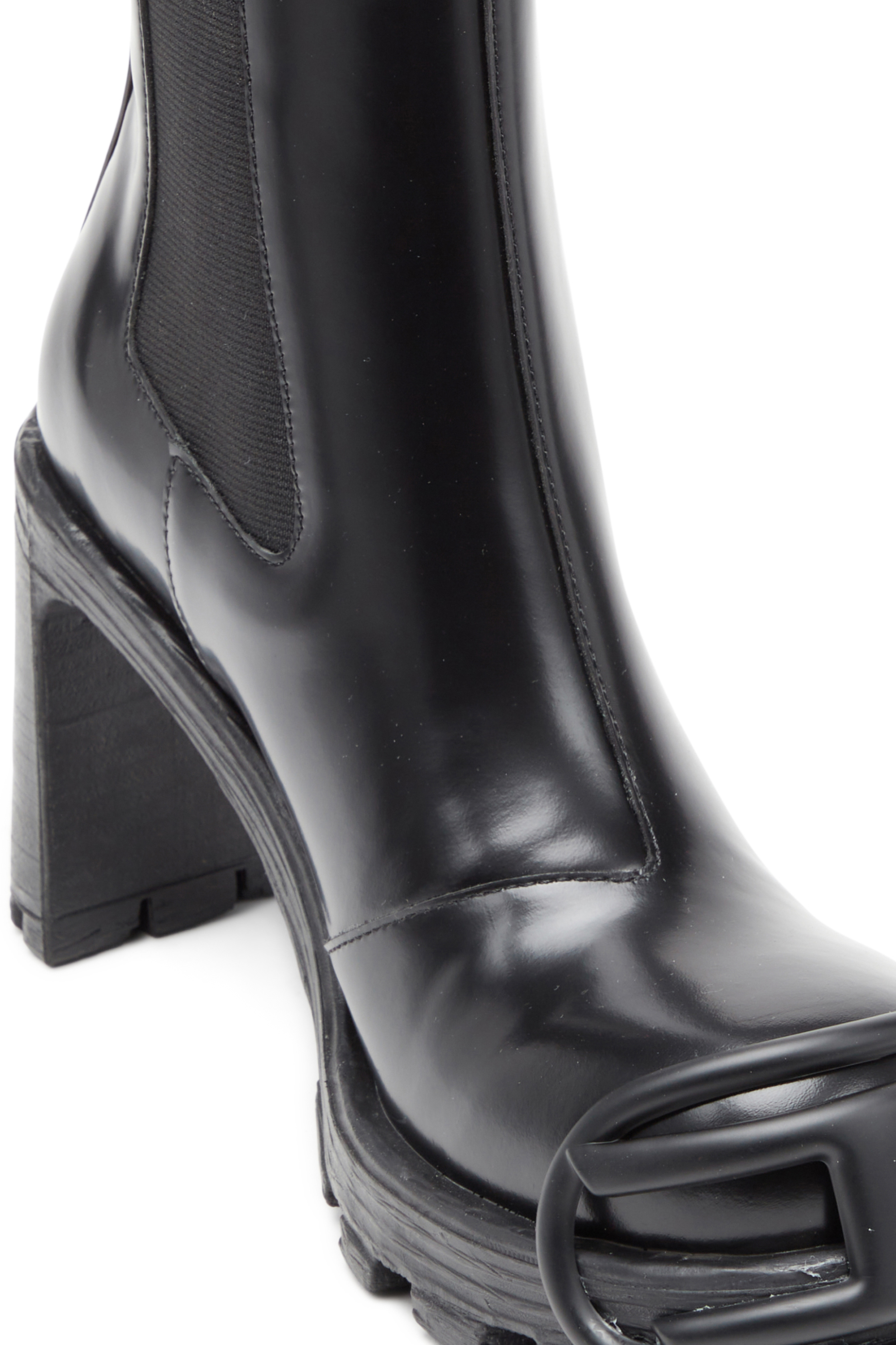 Diesel - D-HAMMER CH D W, Female's D-Hammer-High-heel boots with Oval D plaque in ブラック - 5