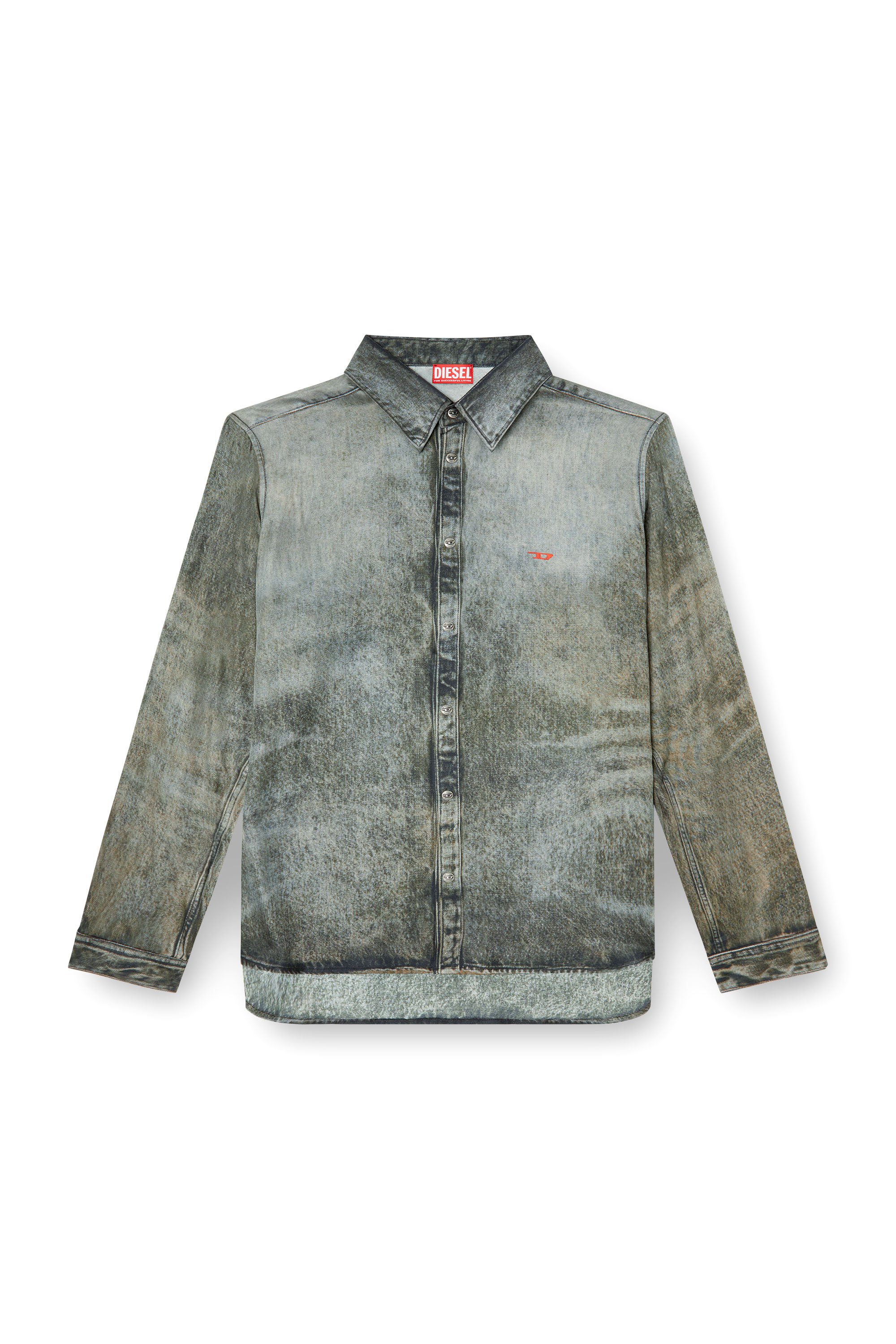 Diesel - S-SIMPLY-LKCT, Male's Shirt in denim-look viscose in ブラック - 3