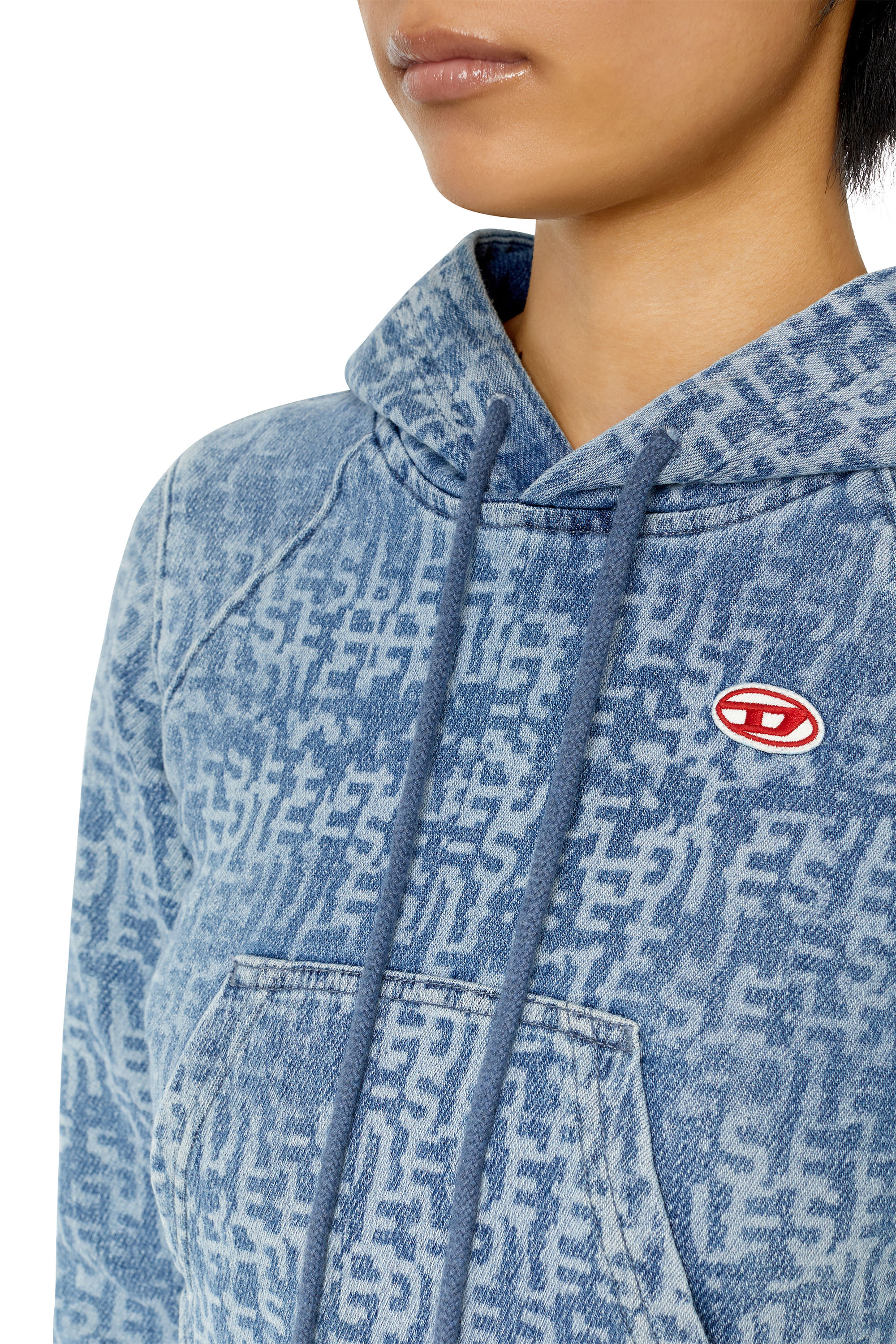 Diesel - D-ANGY TRACK DENIM HOODIE, ライトブルー - Image 3