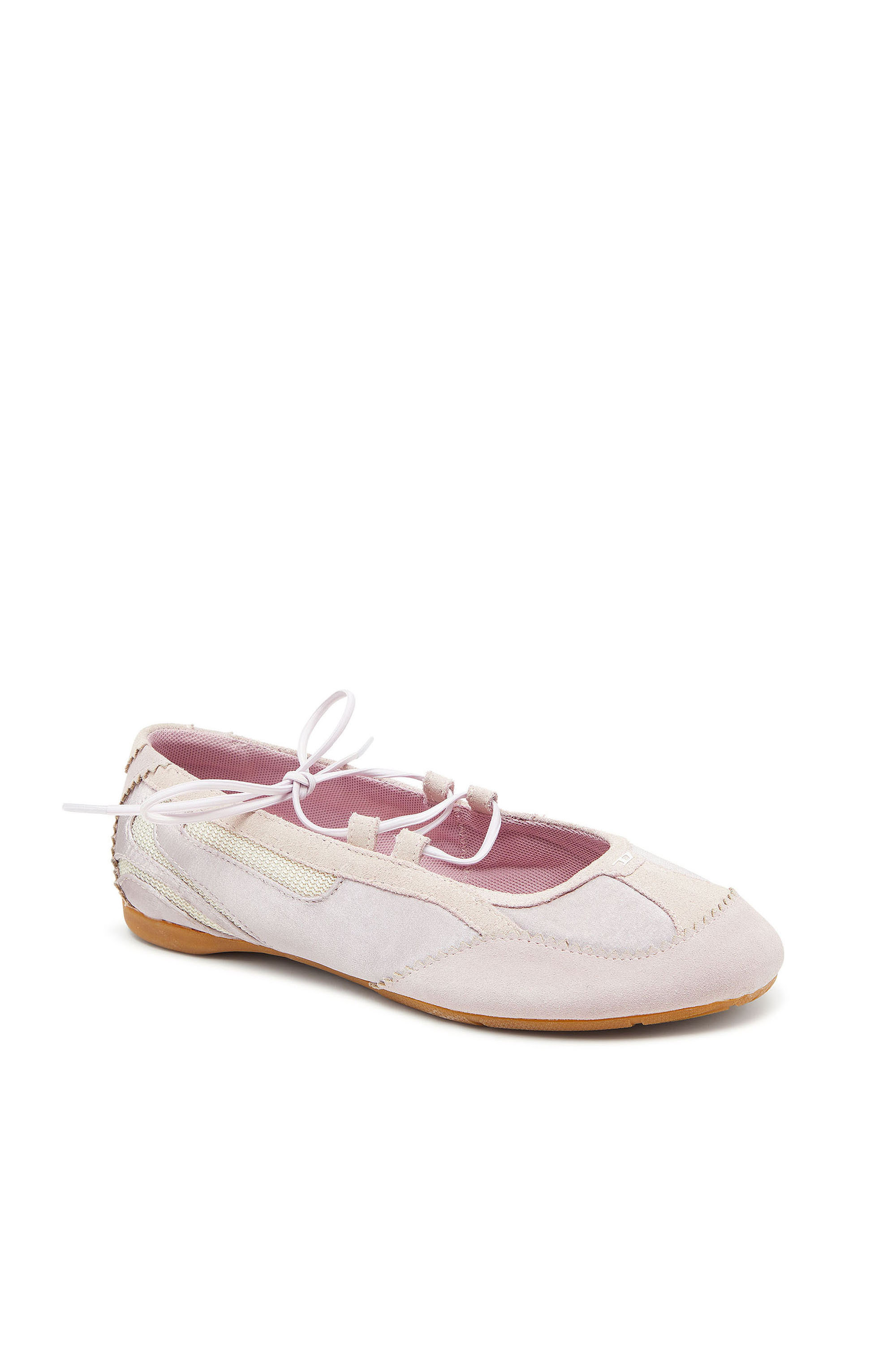 Diesel - D-MILE BALLERINA LACE UP II W, Female's バレエスニーカー in ピンク / ホワイト - 6