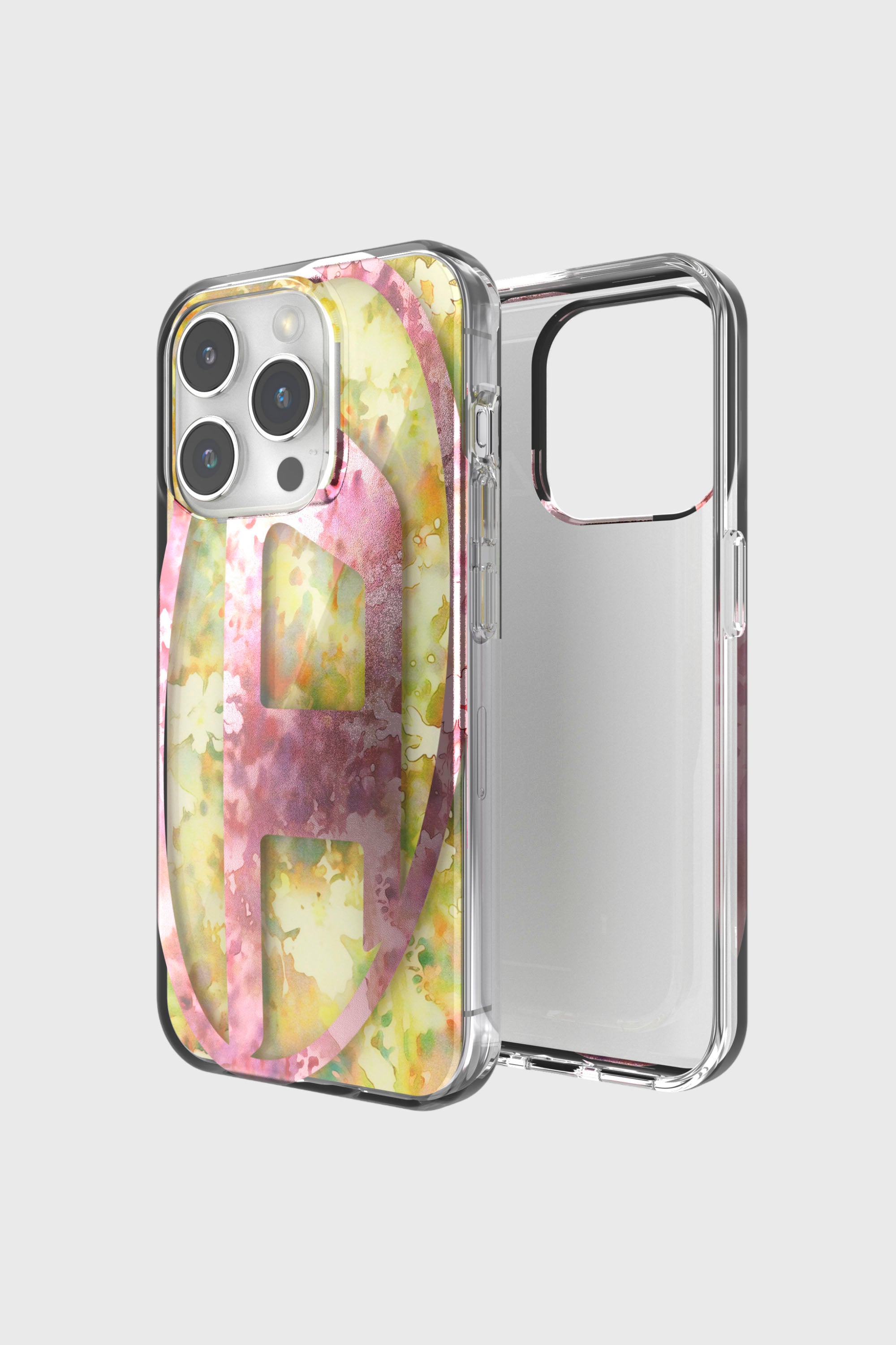 Diesel - 60056 AOP CASE, Unisex's iPhone 15 Pro in ピンク/イエロー - 1
