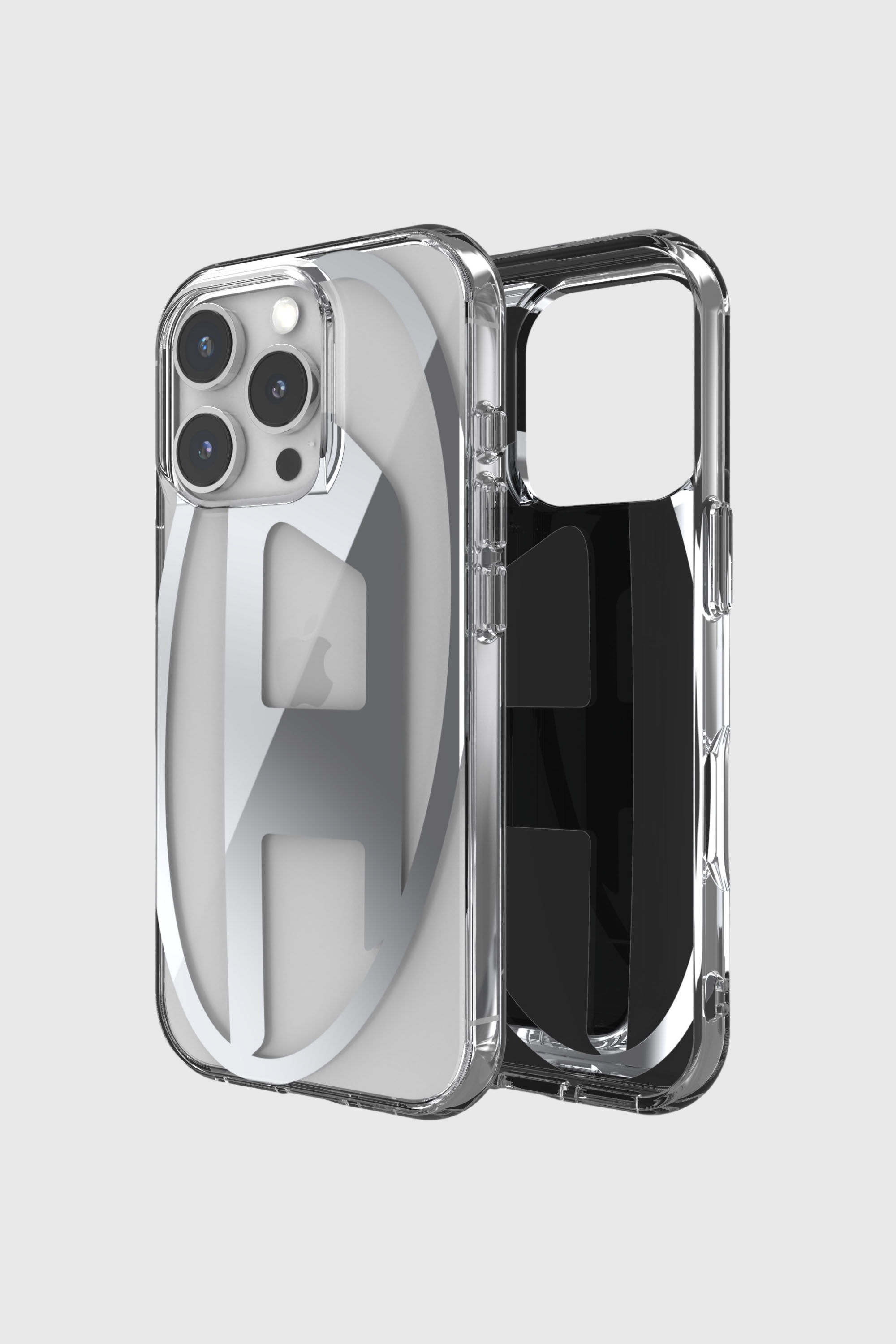 Diesel - 60140 AOP CASE, Unisex's Oval D Mirror Case for iP 16 Pro in シルバー - 1