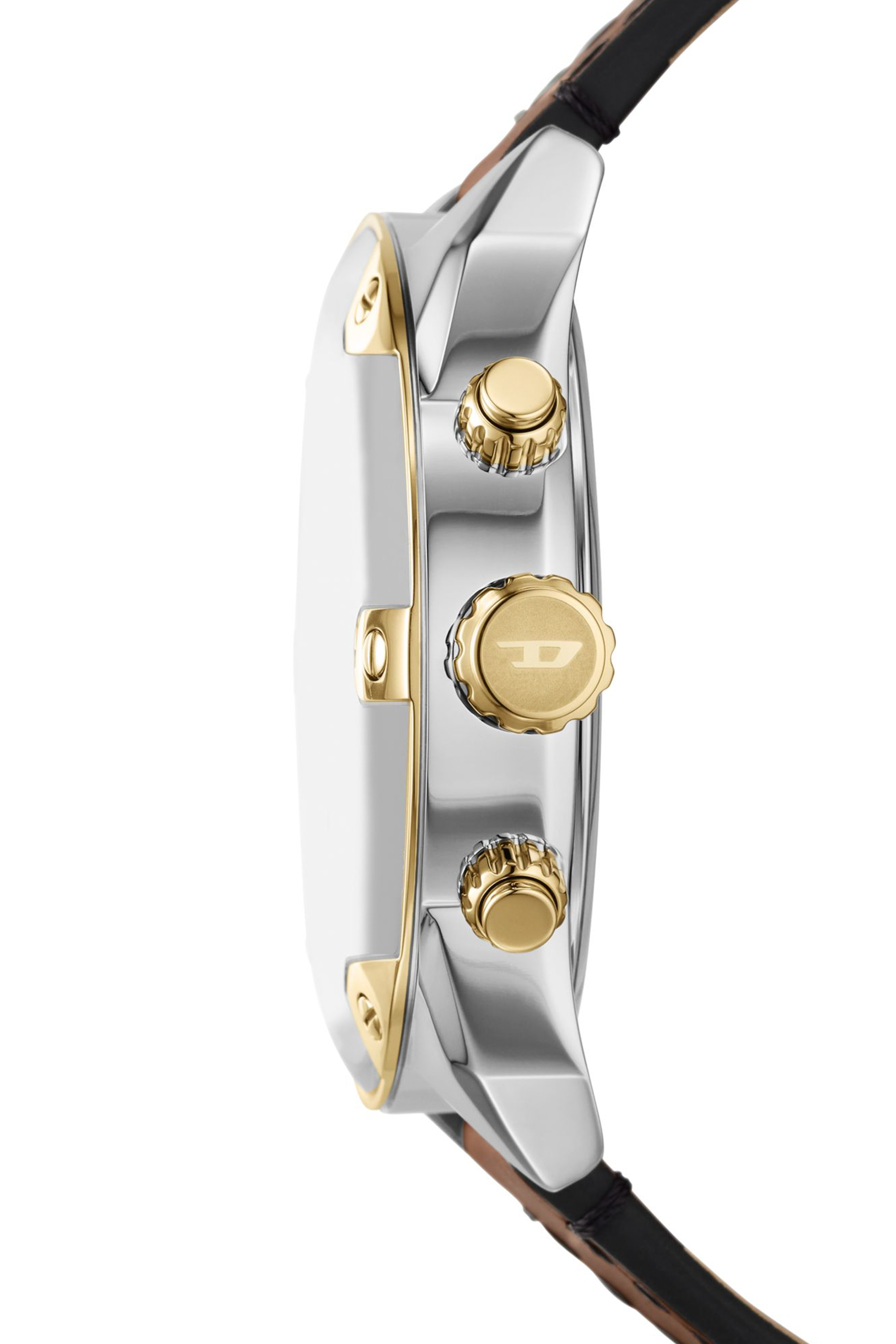 Diesel - DZ4665, Male's Spiked chronograph brown leather watch in Brown - 3