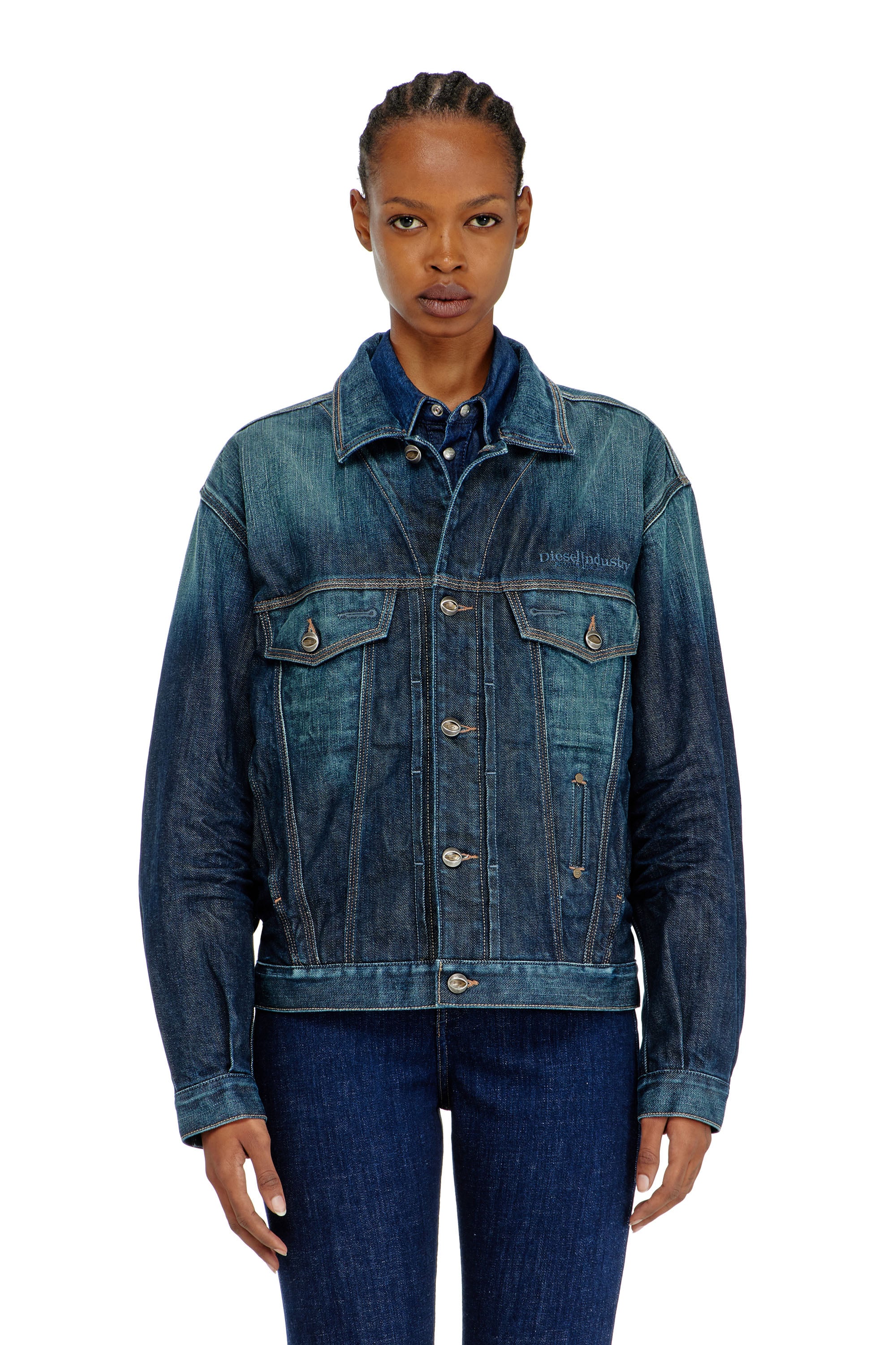 Diesel - D-DENVER-CL, Unisex's デニムジャケット in ミディアムブルー - 6
