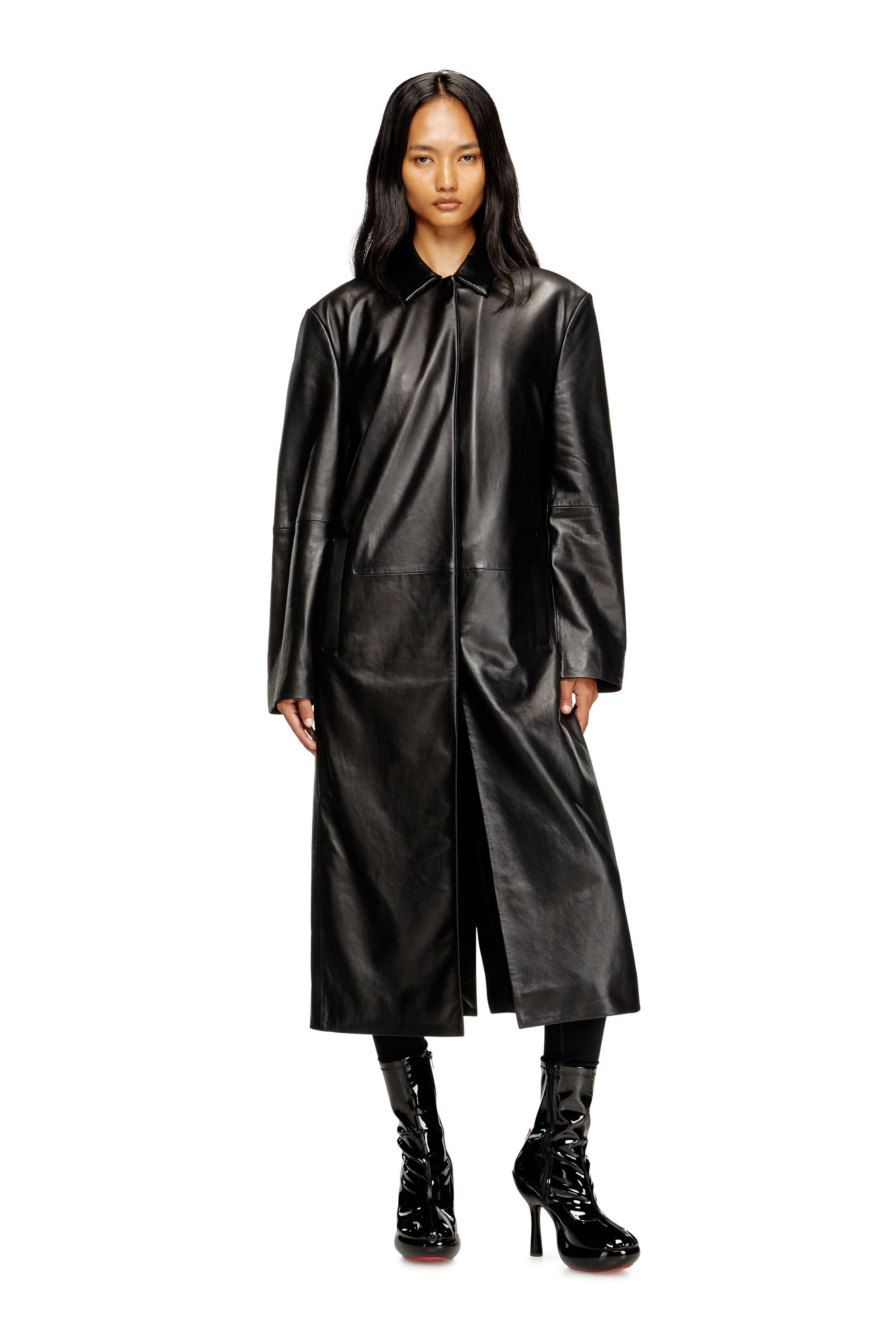 Diesel - L-ANCELOT, Female's レザーコート in ブラック - 1