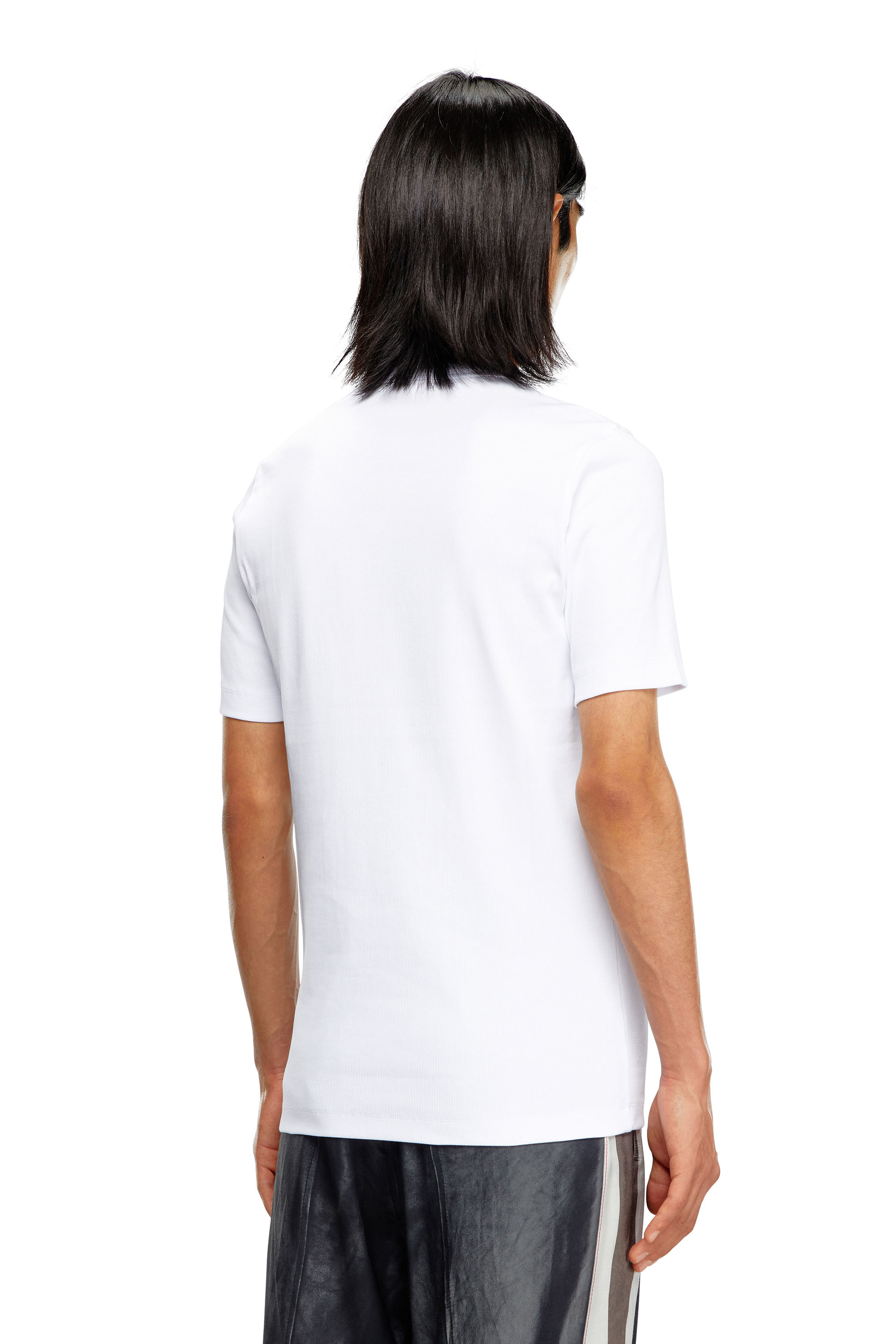 Diesel - D-RIBBER-N, Male's Tシャツアイコニックロゴスリムフィット in ホワイト - 4