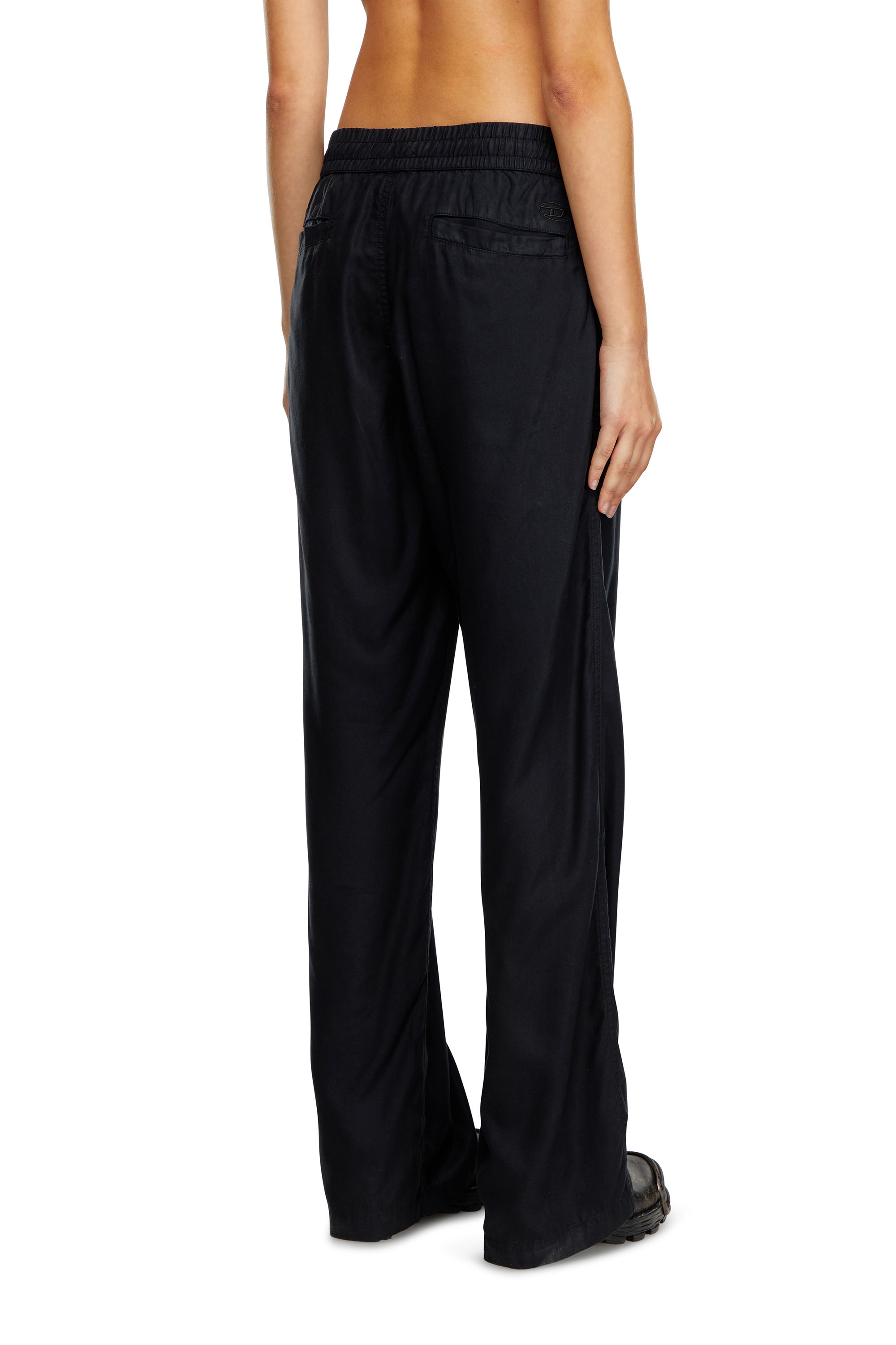 Diesel - P-DREYER-C-WN, Female's Track pants in fluid twill in ブラック - 4