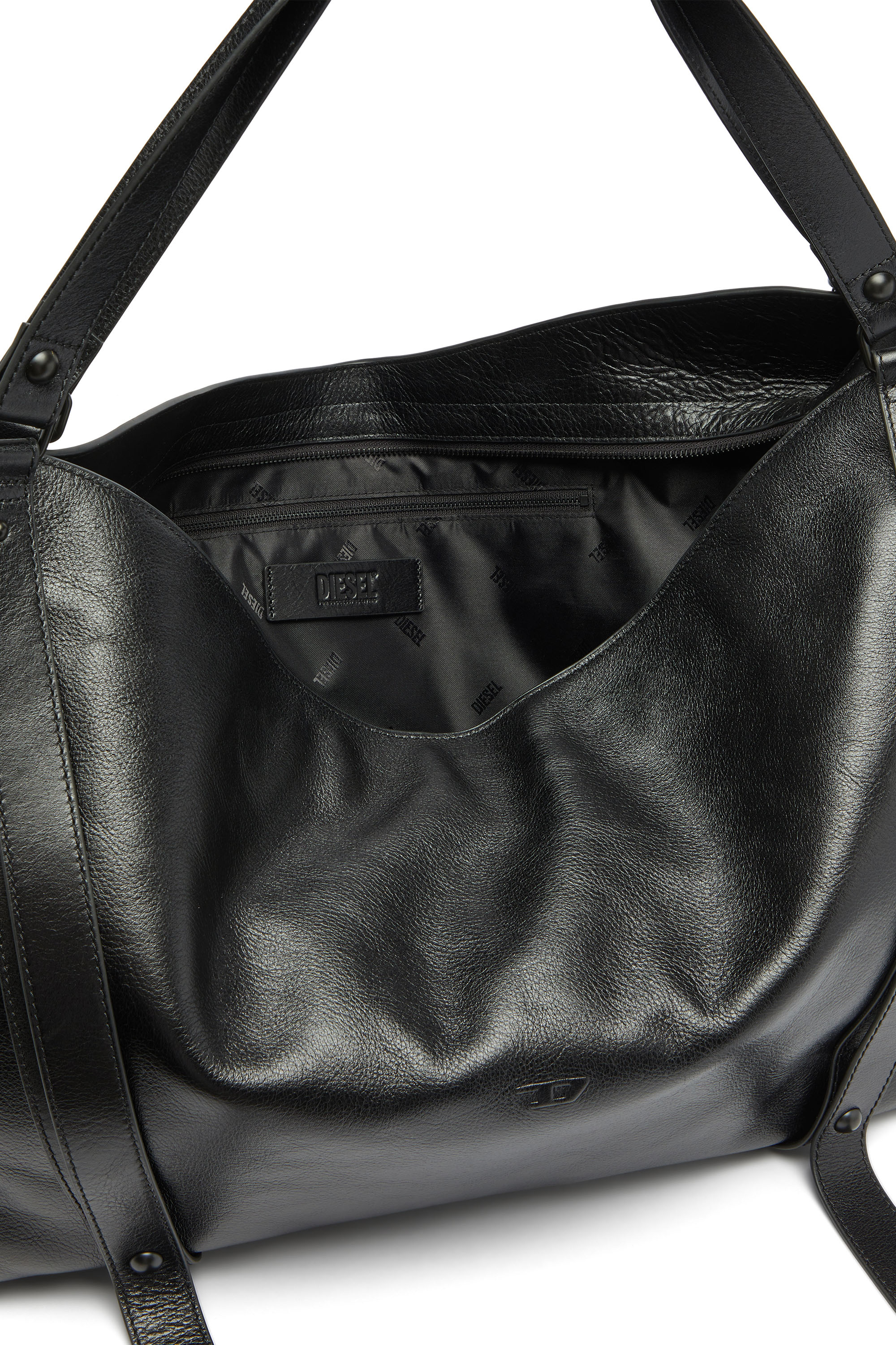 Diesel - D-ONE DUFFLE 48H, Unisex's D-One-Duffle bag in leather in ブラック - 5
