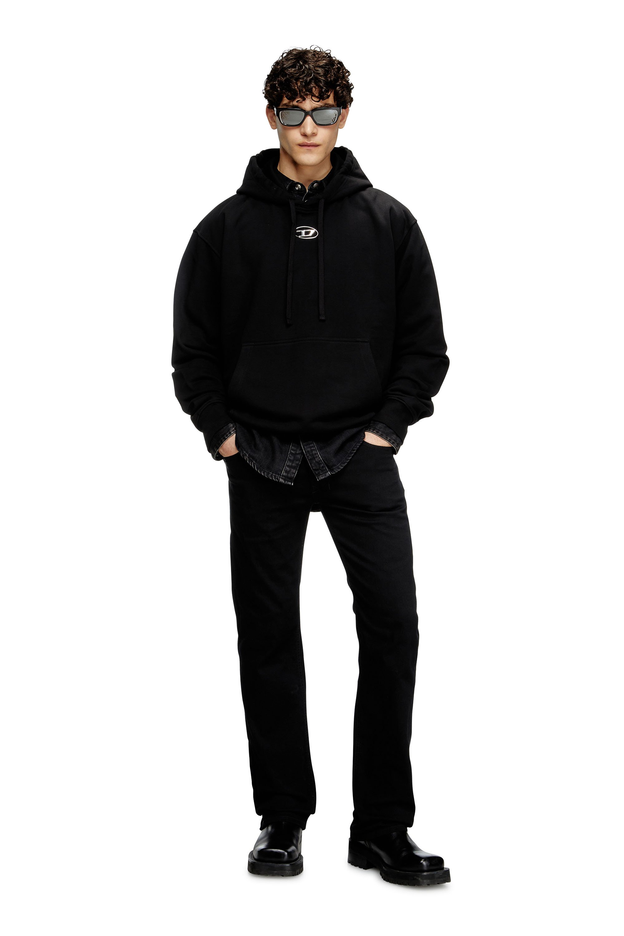 Diesel - S-MACS-HOOD-OD, Male's スウェットパーカーオーバルＤ in ブラック - 2
