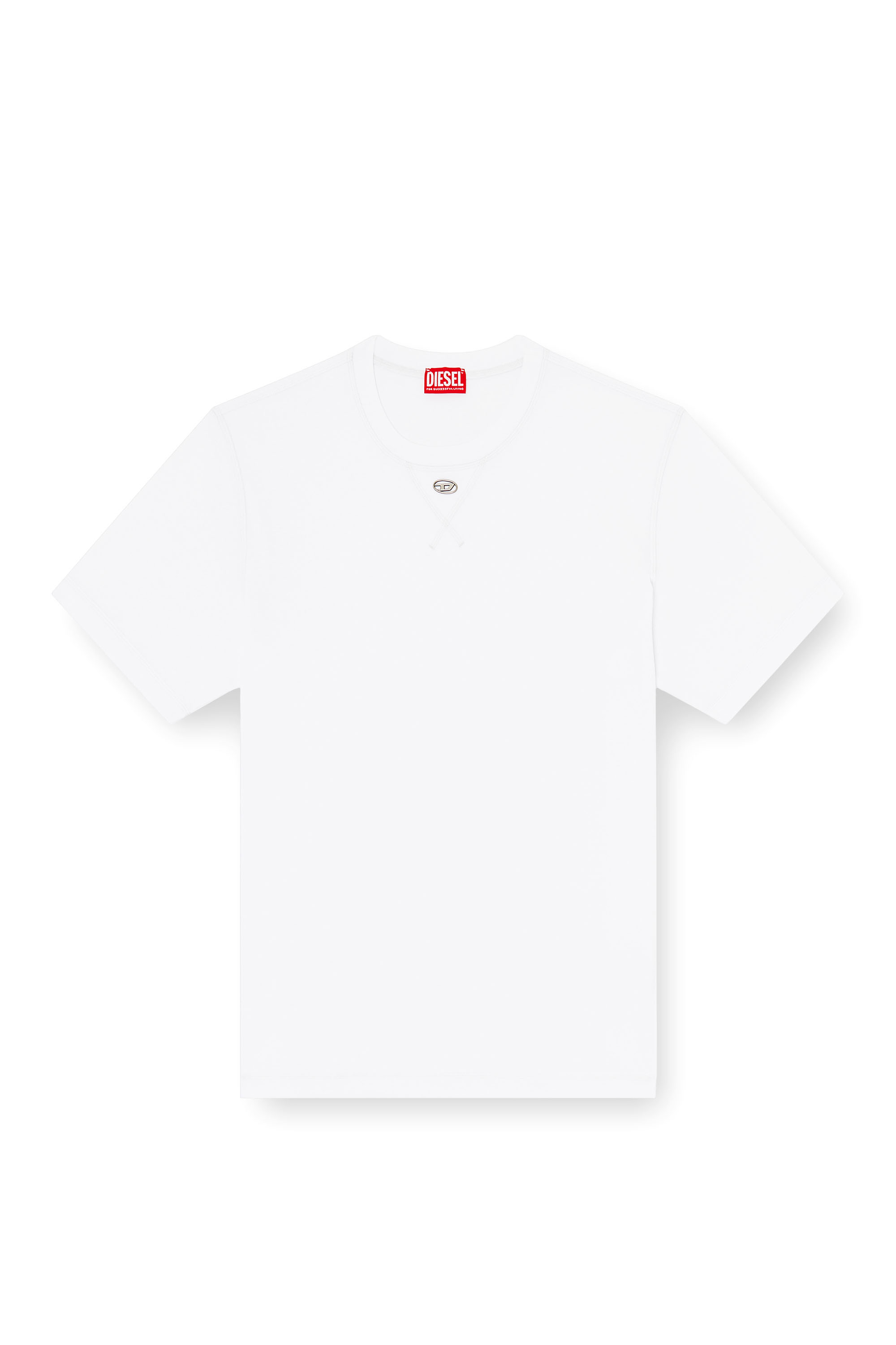 Diesel - T-MADJUST-TR, Male's クルーネックTシャツ in ホワイト - 3