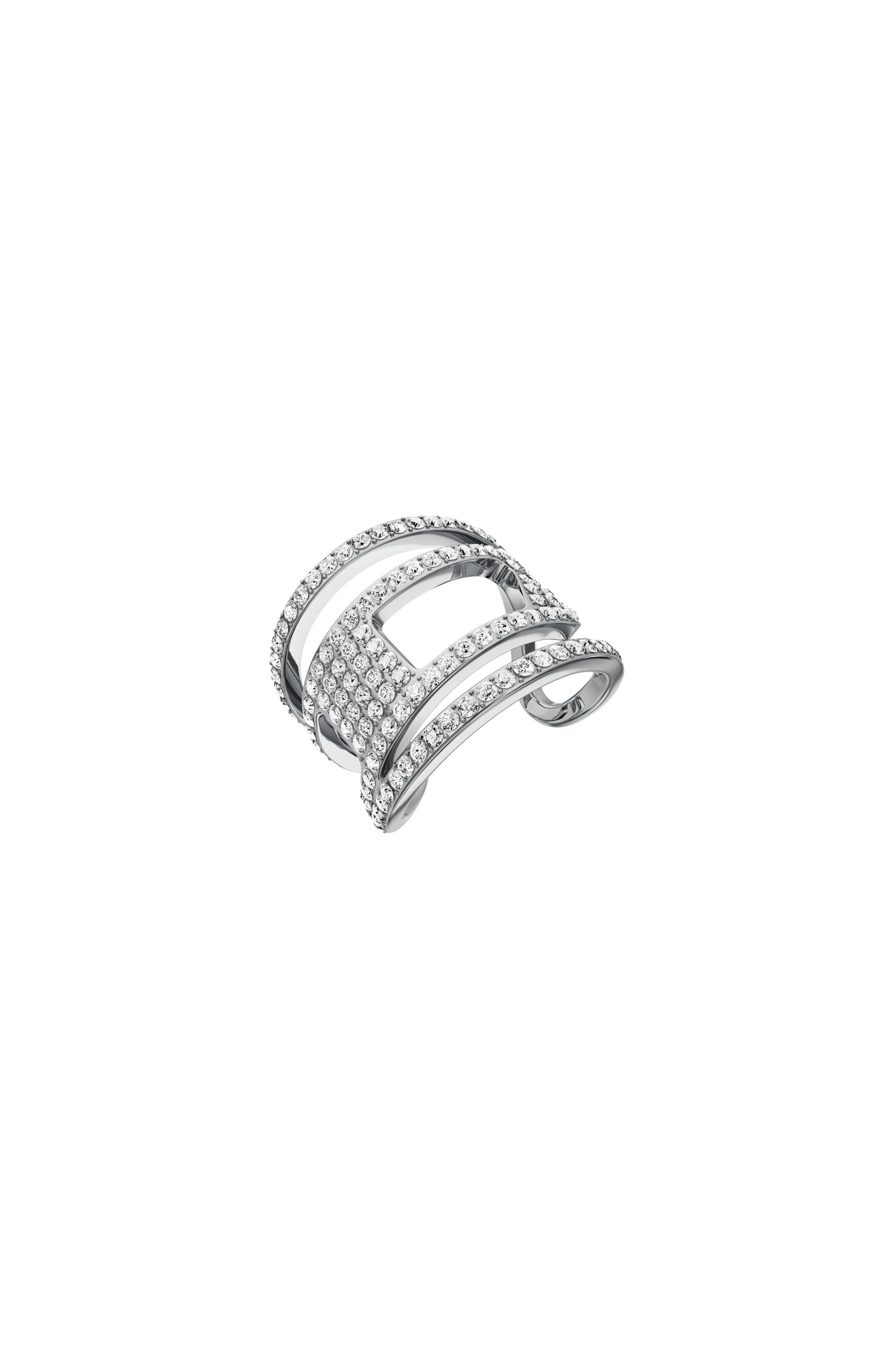 Diesel - DX1705040 JEWELLERY, Unisex's Stainless steel glitz D band ring in シルバー - 1