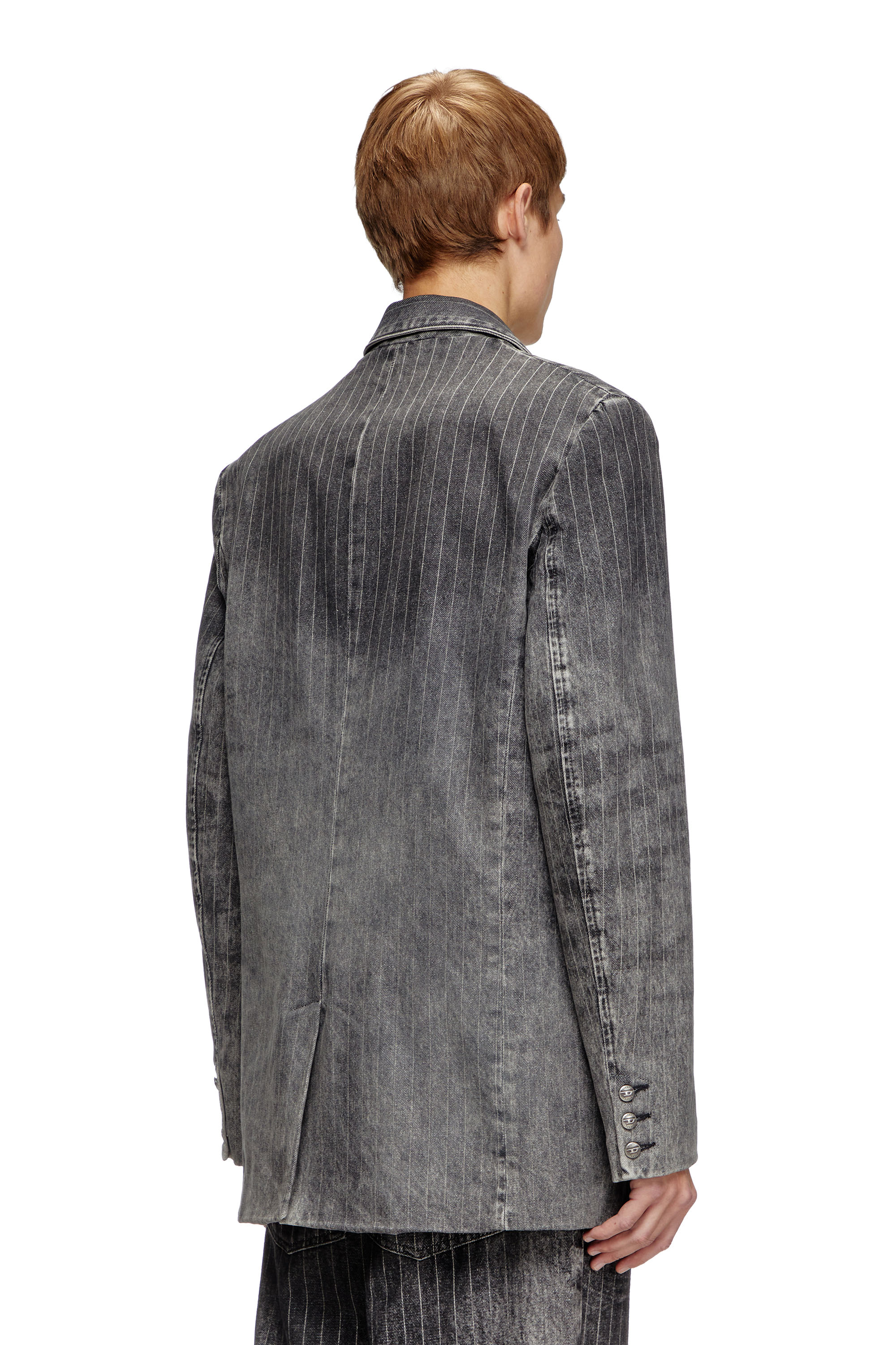 Diesel - D-REGER-S, Unisex's Blazer in tailoring pinstripe denim in ブラック - 4