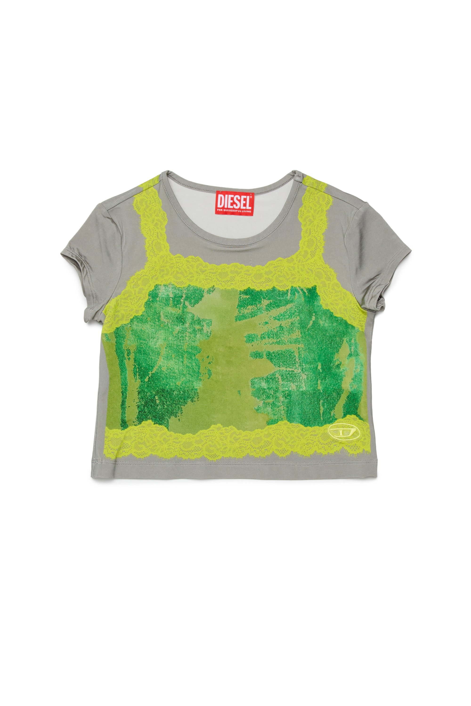 Diesel - TIPIZ, Female's Tシャツ in グレー/グリーン - 1