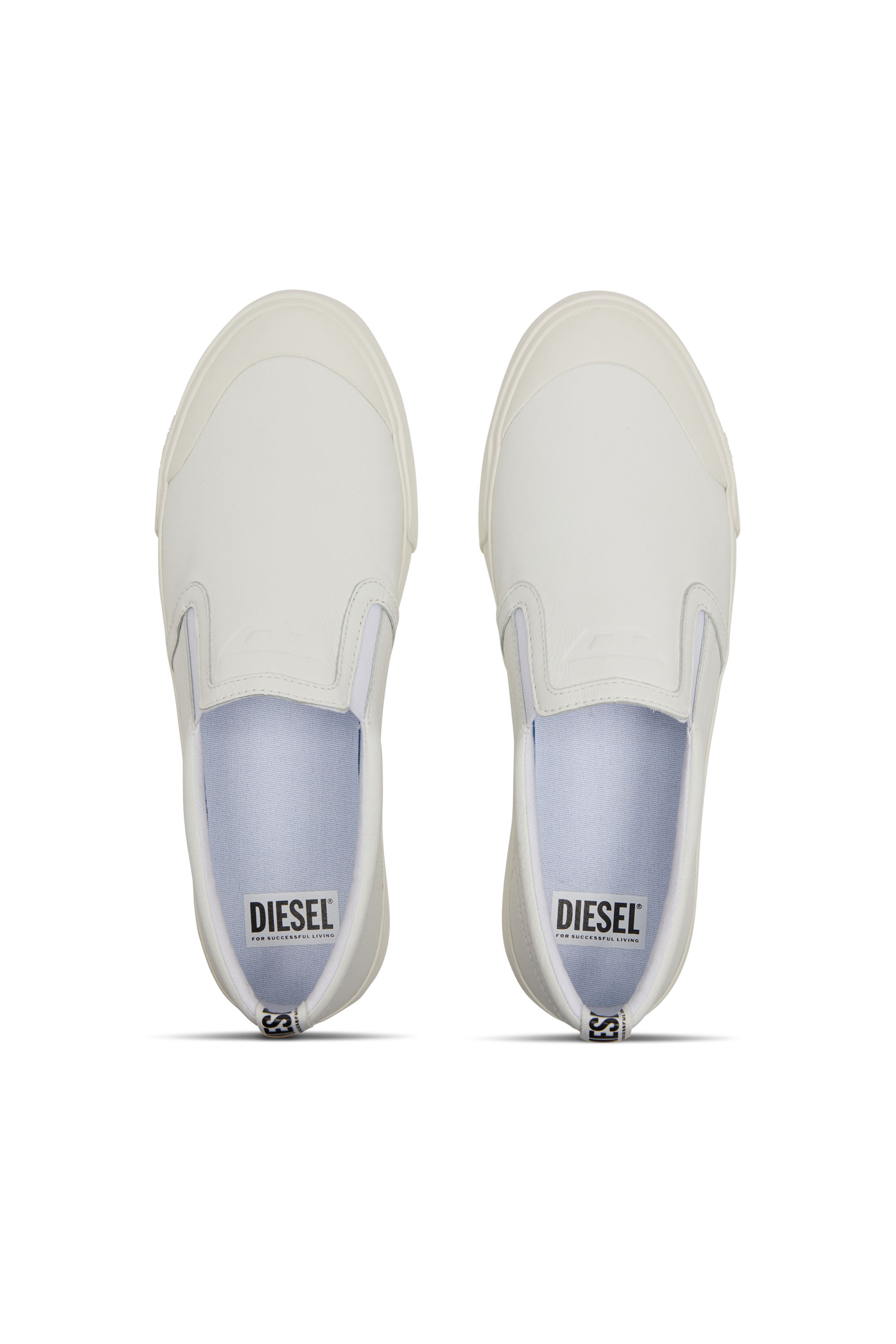 Diesel - S-ATHOS SLIP ON, Male's S-Athos-Slip-on sneakers in plain leather in ホワイト - 5