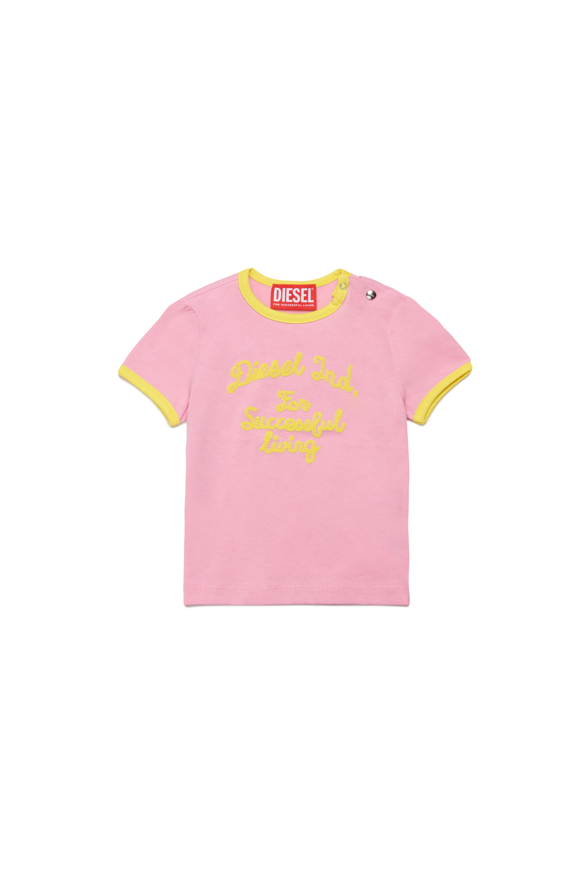 Diesel - TELAB, Female's Tシャツ in ピンク / ホワイト - 1