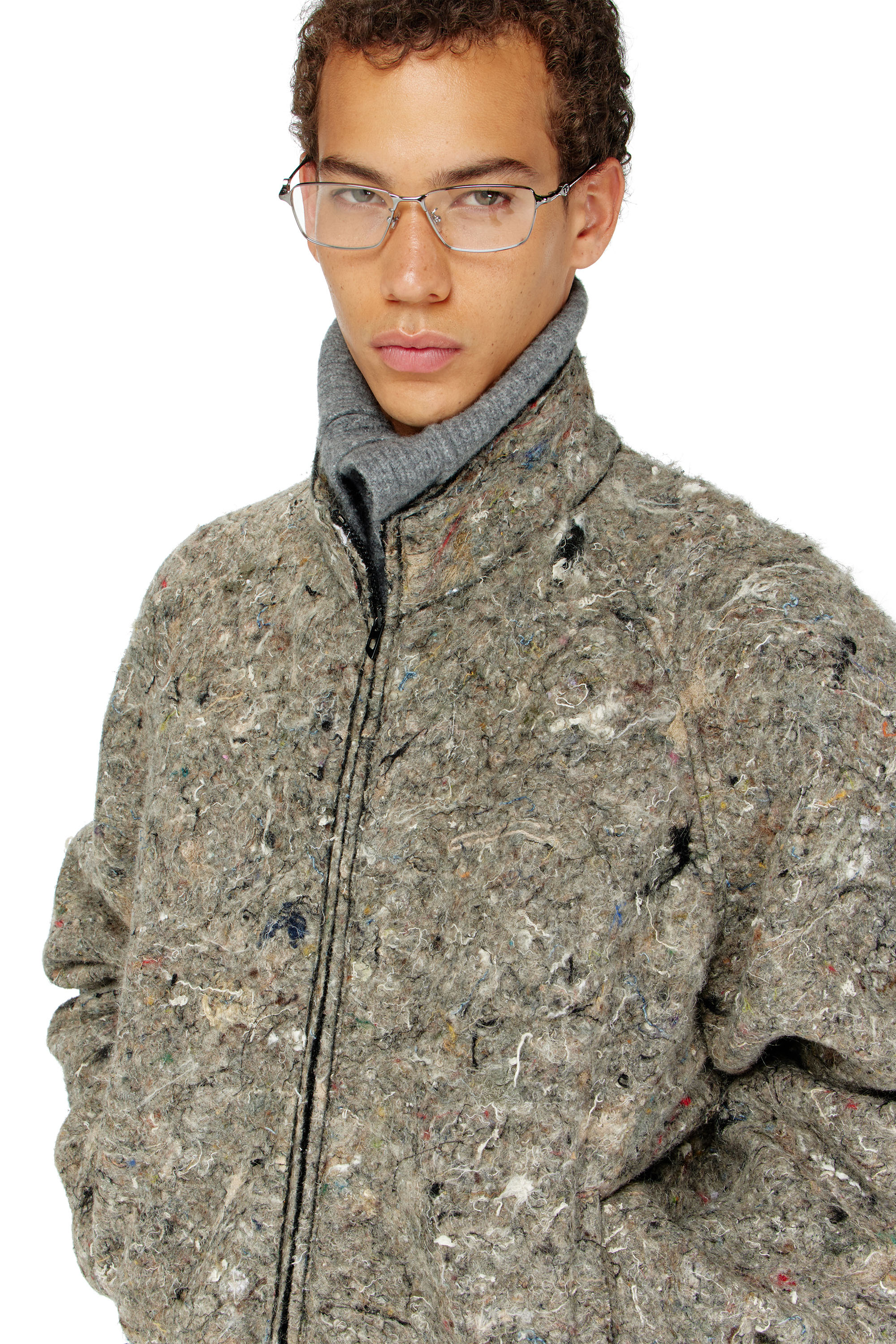 Diesel - J-DISTEM, Male's Upcycled felted jacket in null - 3