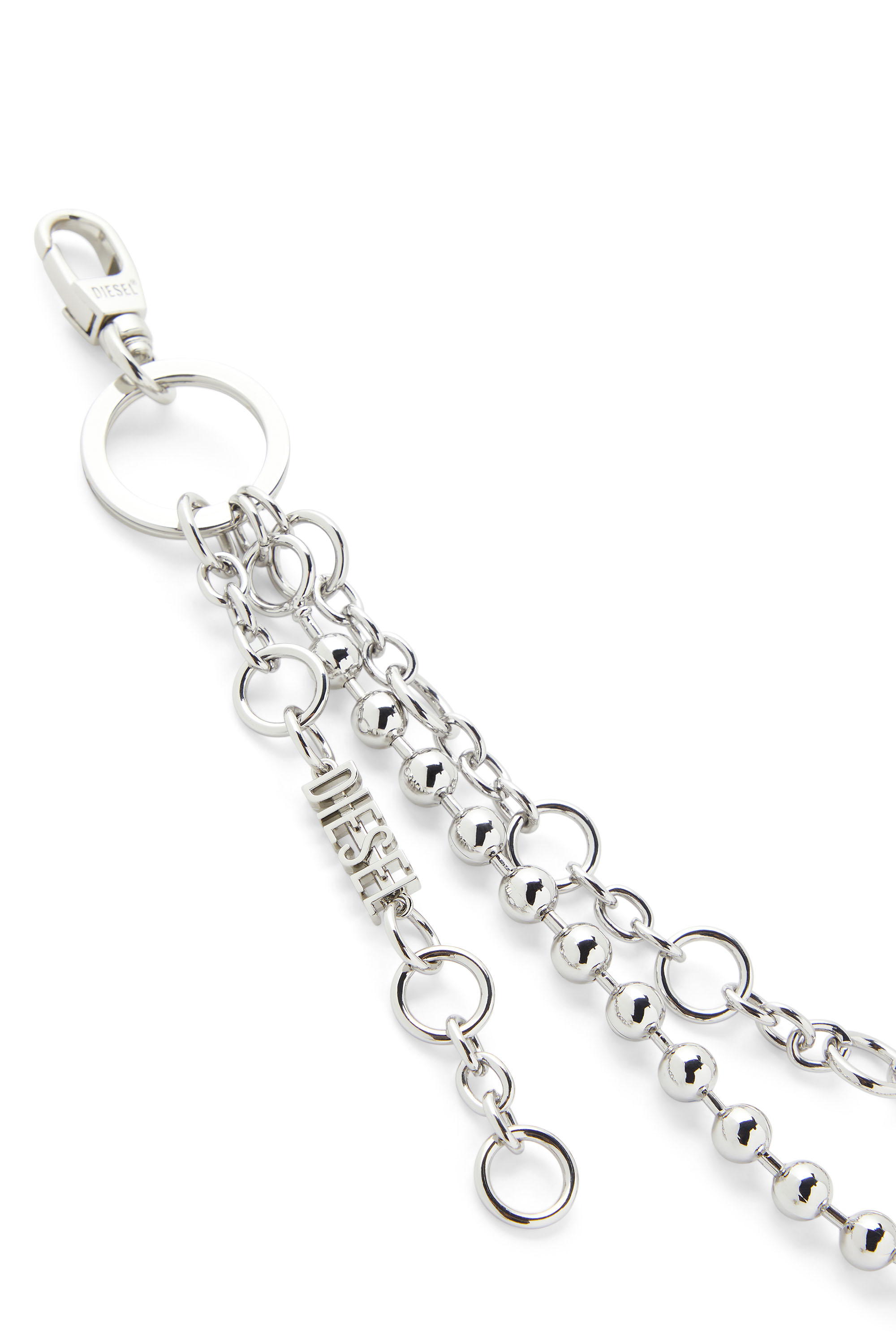 Diesel - CHAIN-D M, Female's Layered chain charm with heart and Diesel pendant in シルバー - 3