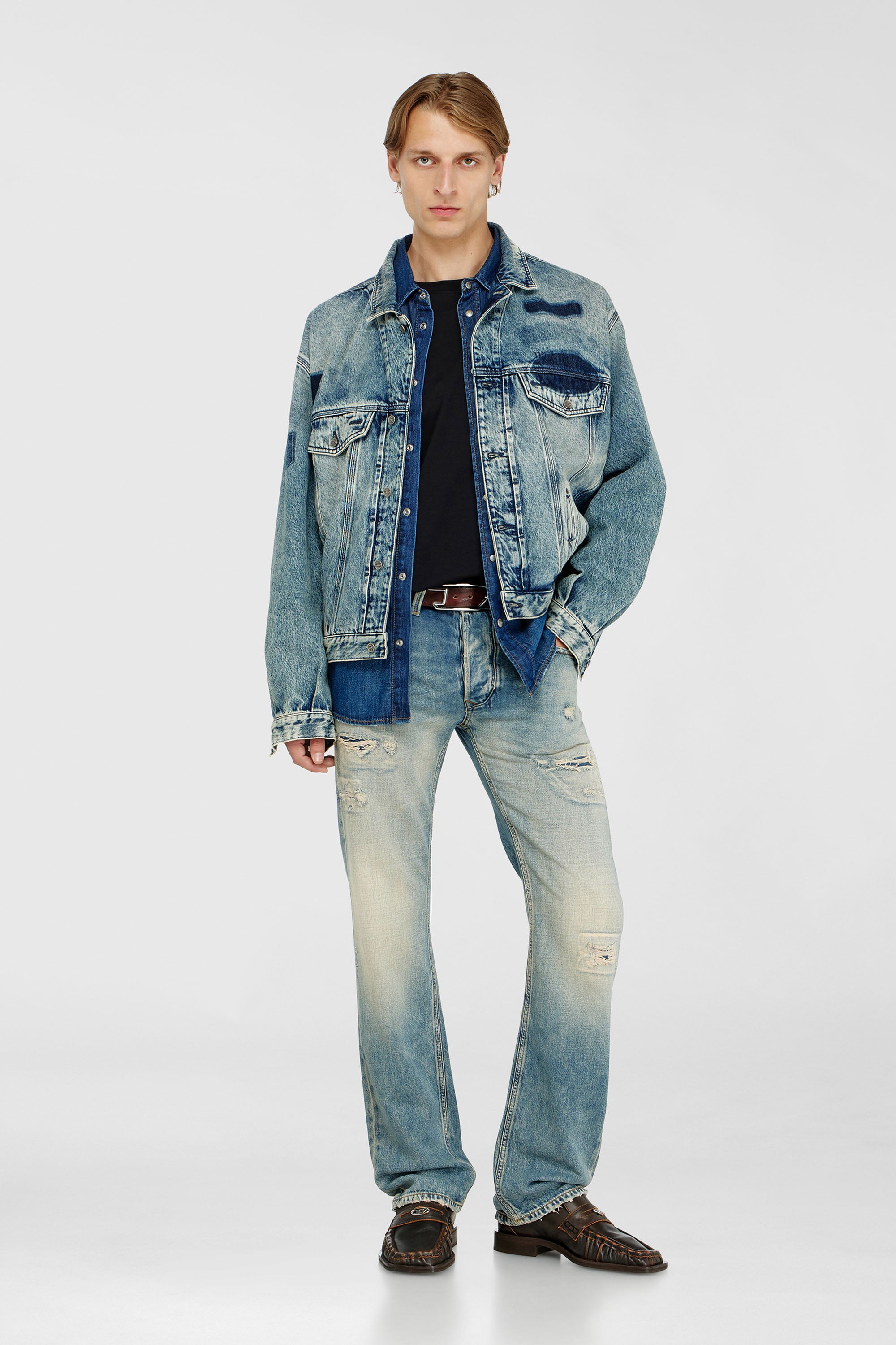 Diesel - T-ADJUST-LS-MET, Male's 長袖Tシャツ in ブラック - 1