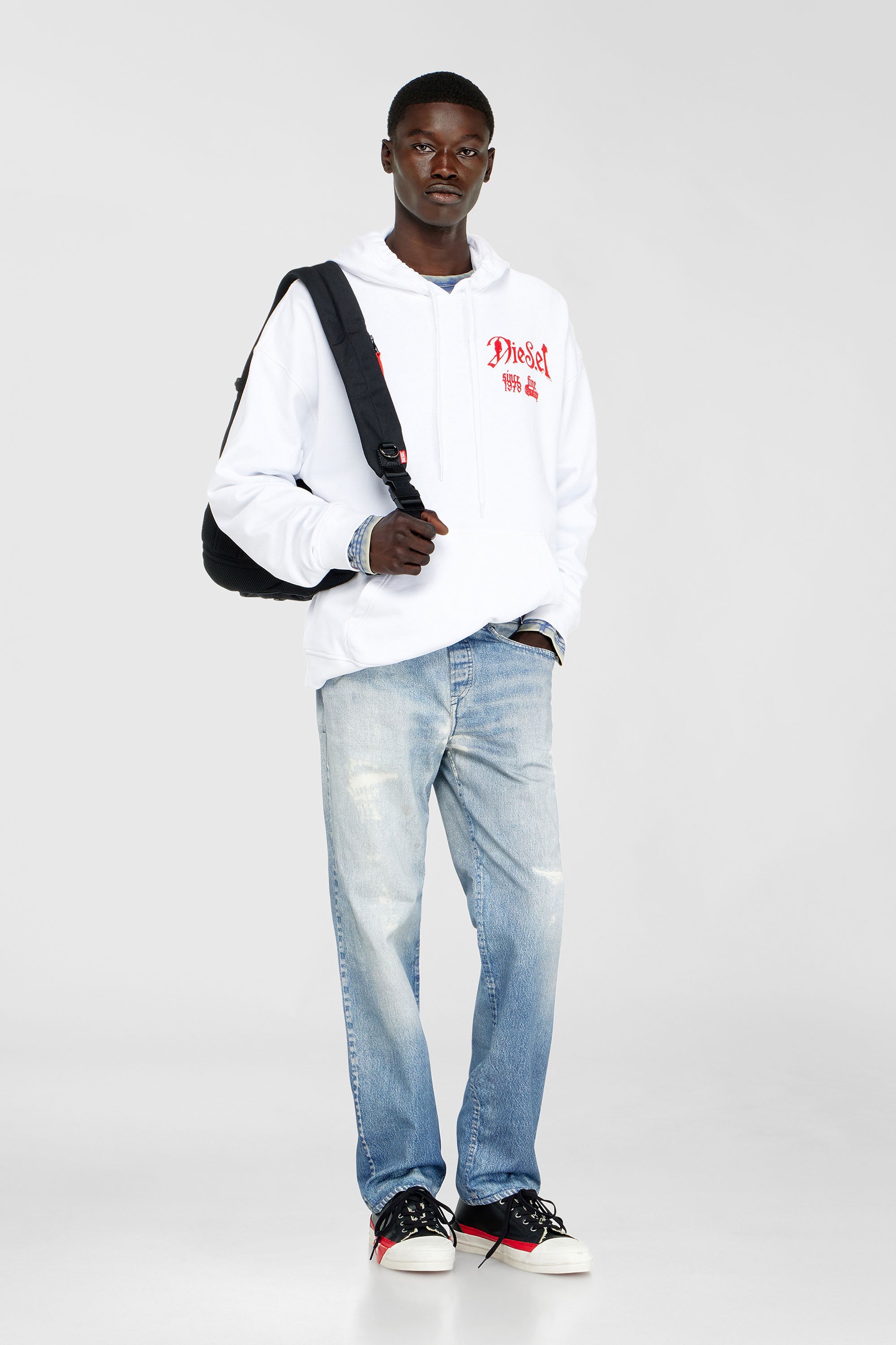 Diesel - S-BOXT-HOOD-AA2, Male's プルオーバーパーカー in ホワイト - 2