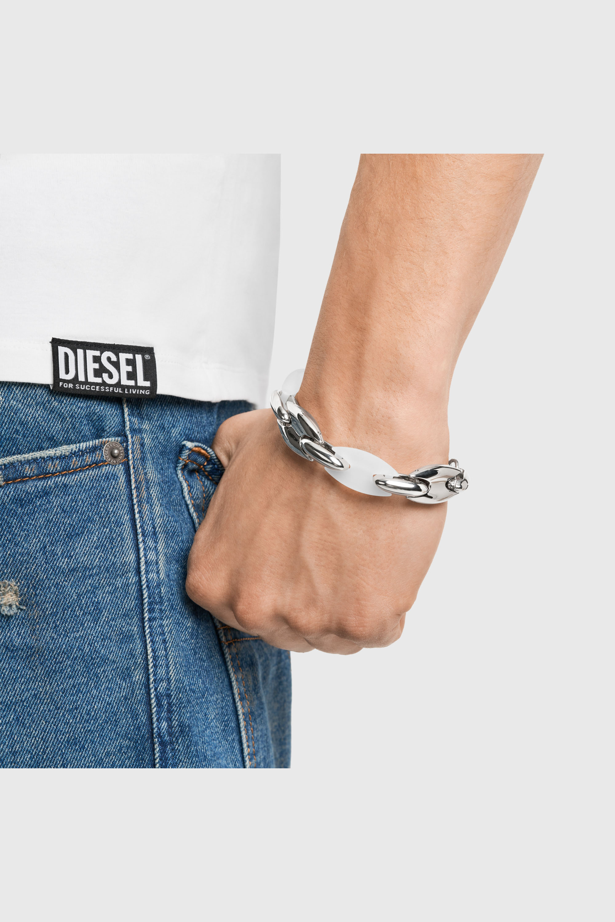 Diesel - DX1617040, Unisex's ブレスレット in シルバー - 4
