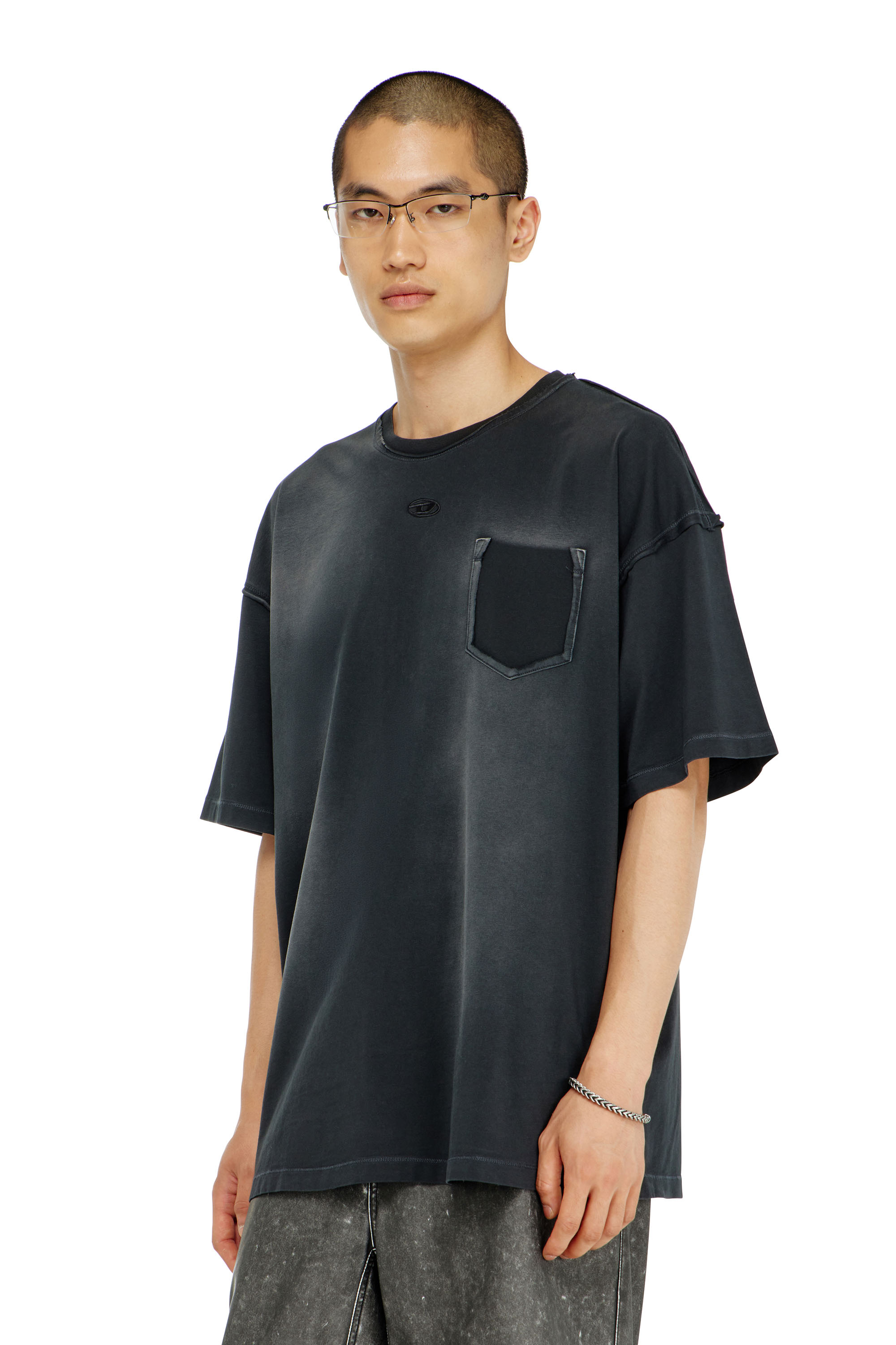 Diesel - T-POCK, Male's Tシャツ in ブラック - 3