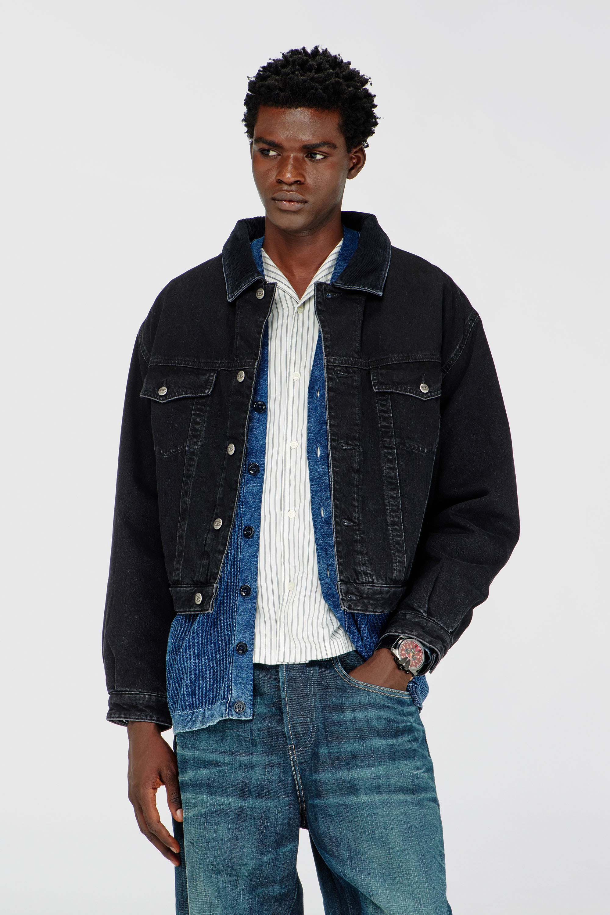 Diesel - D-RANGER-T, Unisex's デニムジャケット in ブラック - 3