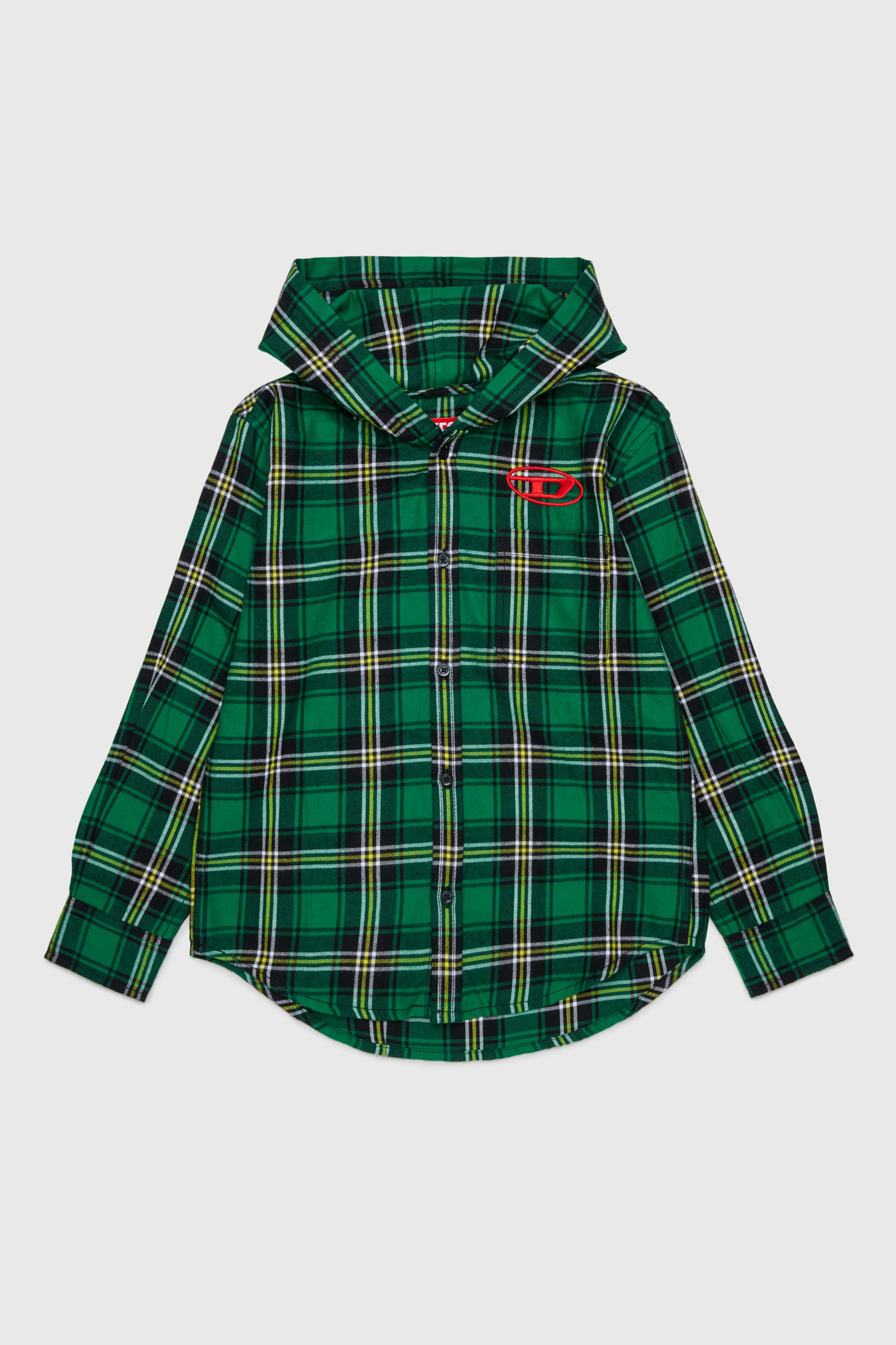 Diesel - CHECK OVER, Male's シャツ in グリーン - 1