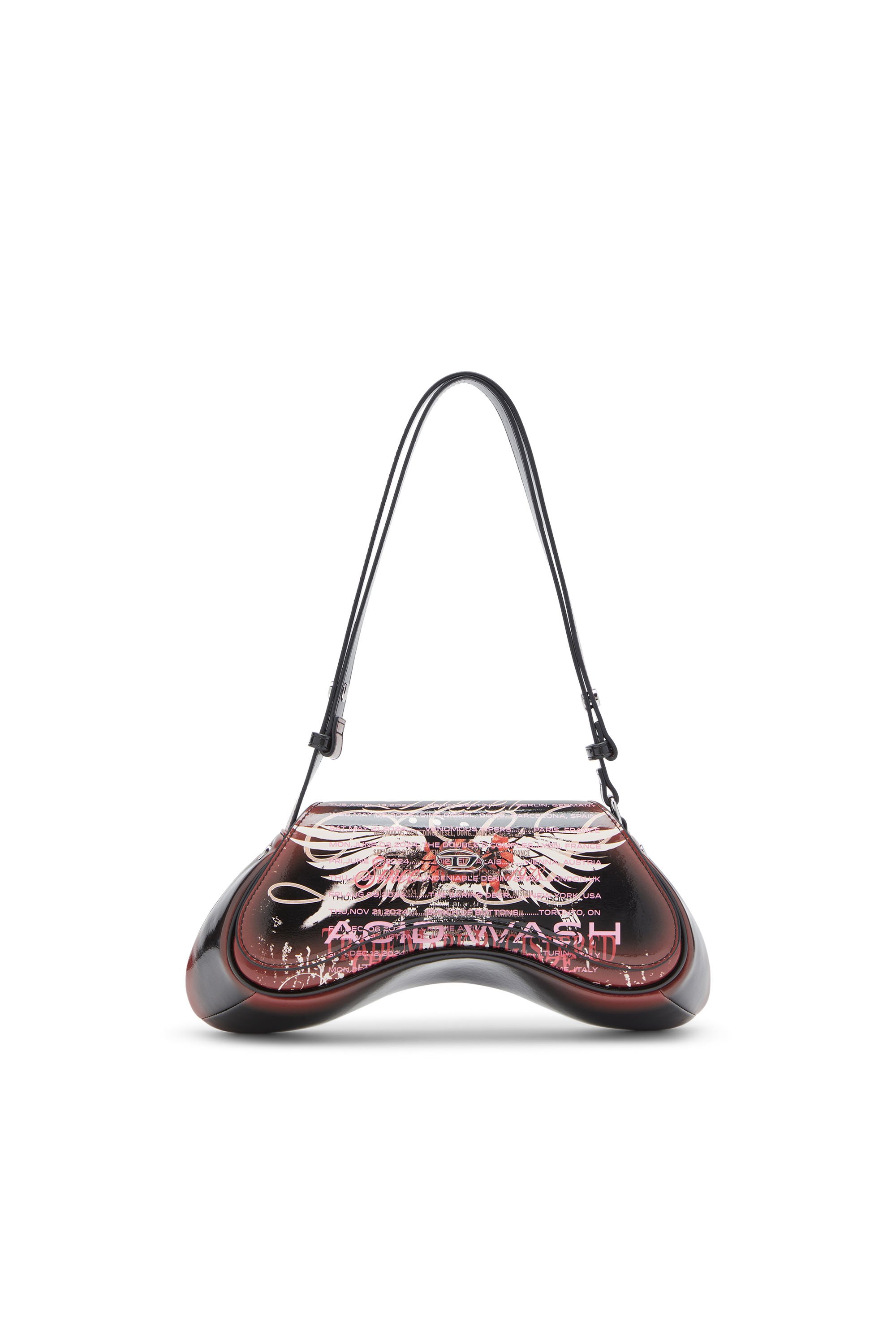 Diesel - PLAY CROSSBODY, Female's Play-Shoulder bag in printed glossy PU in ブラック/ブラウン - 2