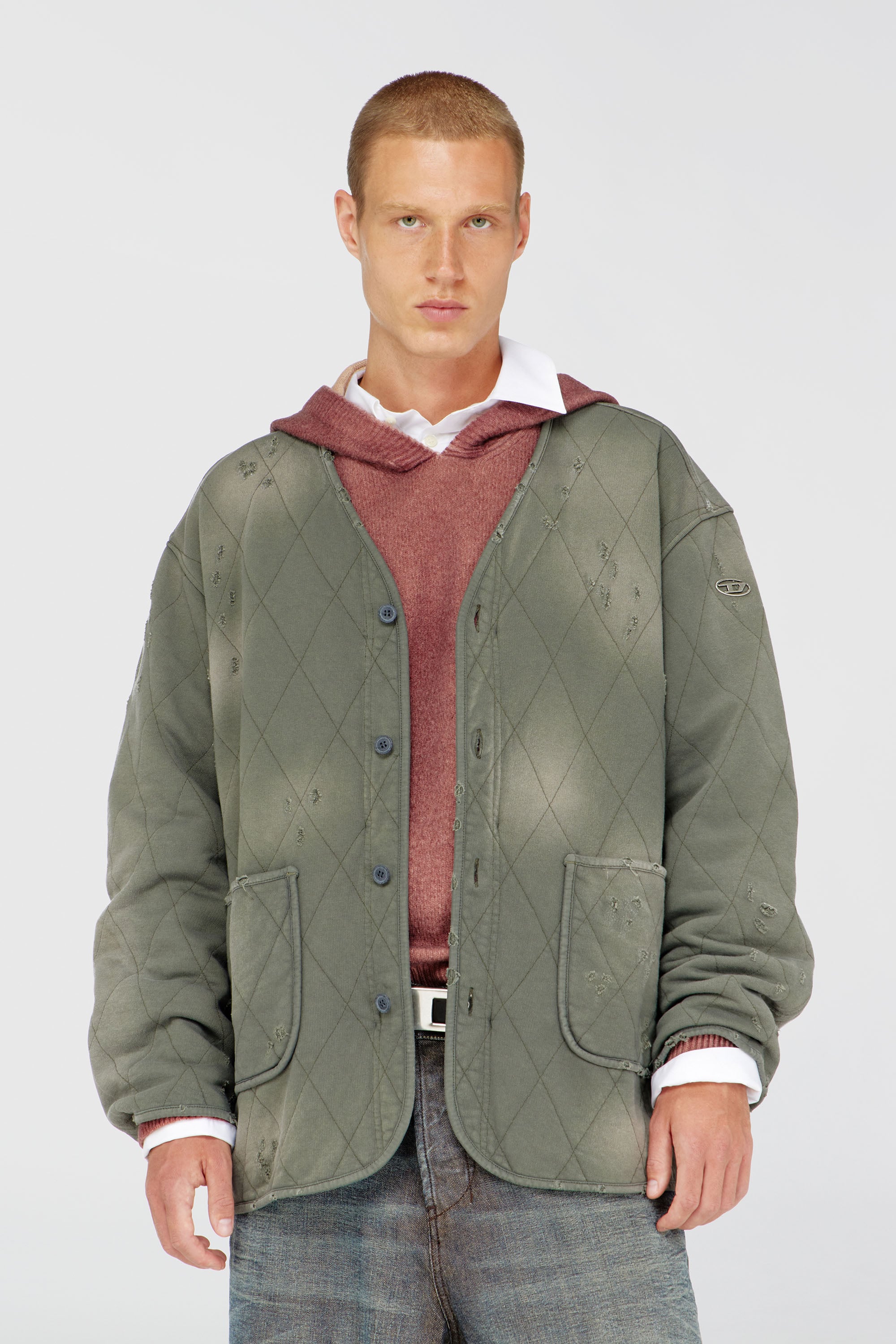 Diesel - S-ABOY, Male's キルティングジャケット in ミリタリーグリーン - 1