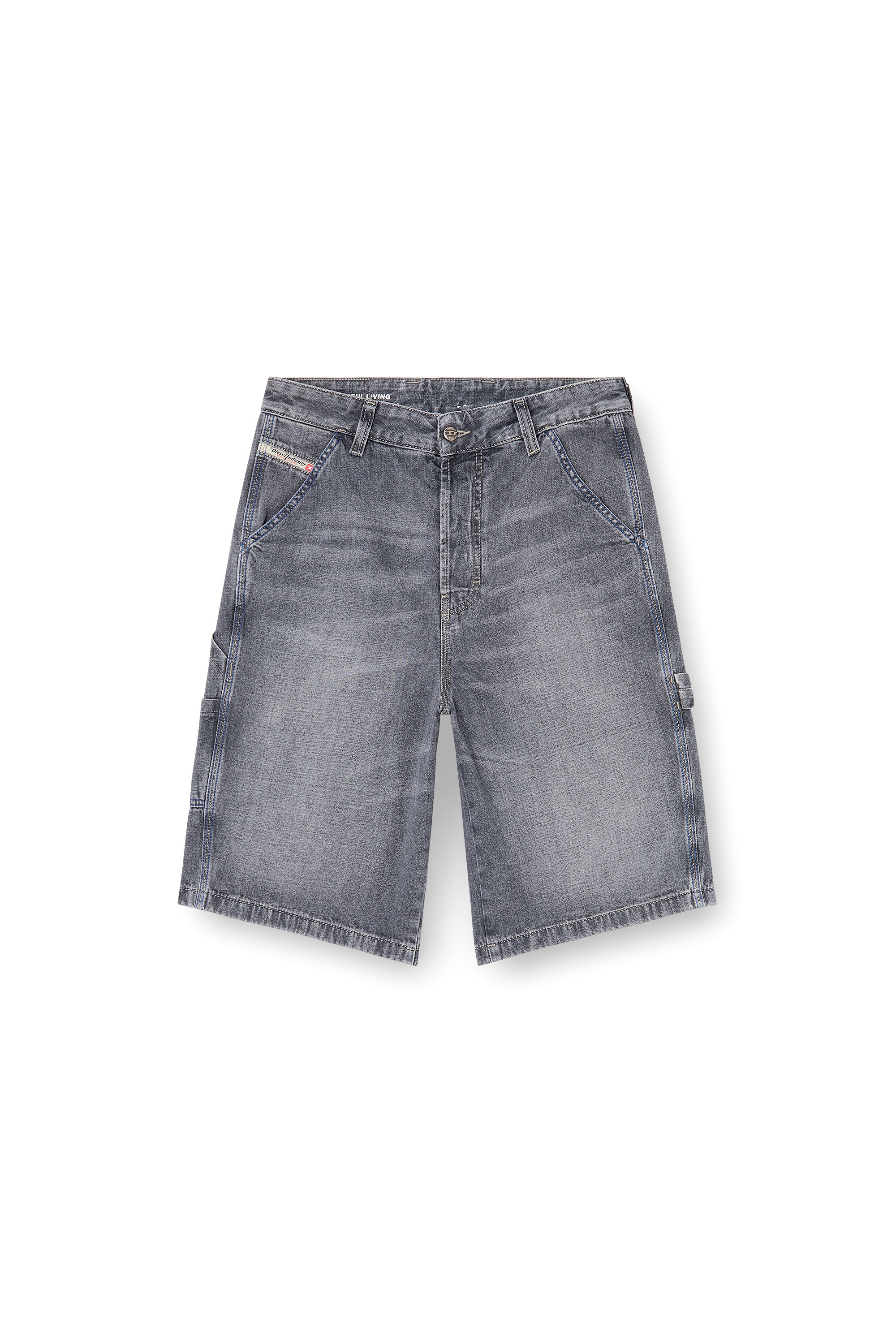 Diesel - D-LIVERY-W-SHORT, Male's デニムショートパンツ in グレー - 2