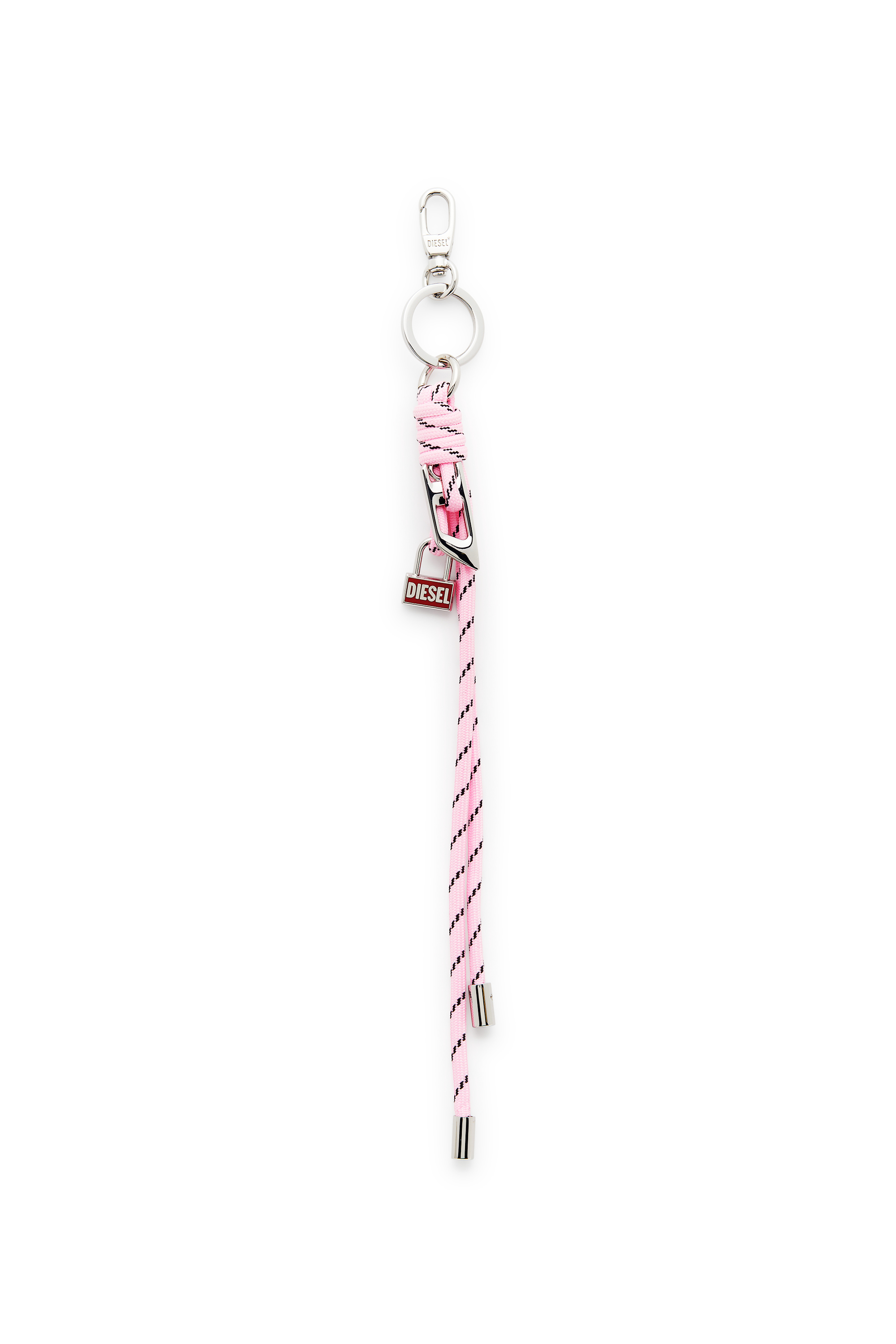Diesel - ROPE II, Unisex's Metal and rope charm with Diesel pendant in ピンク / ホワイト - 1