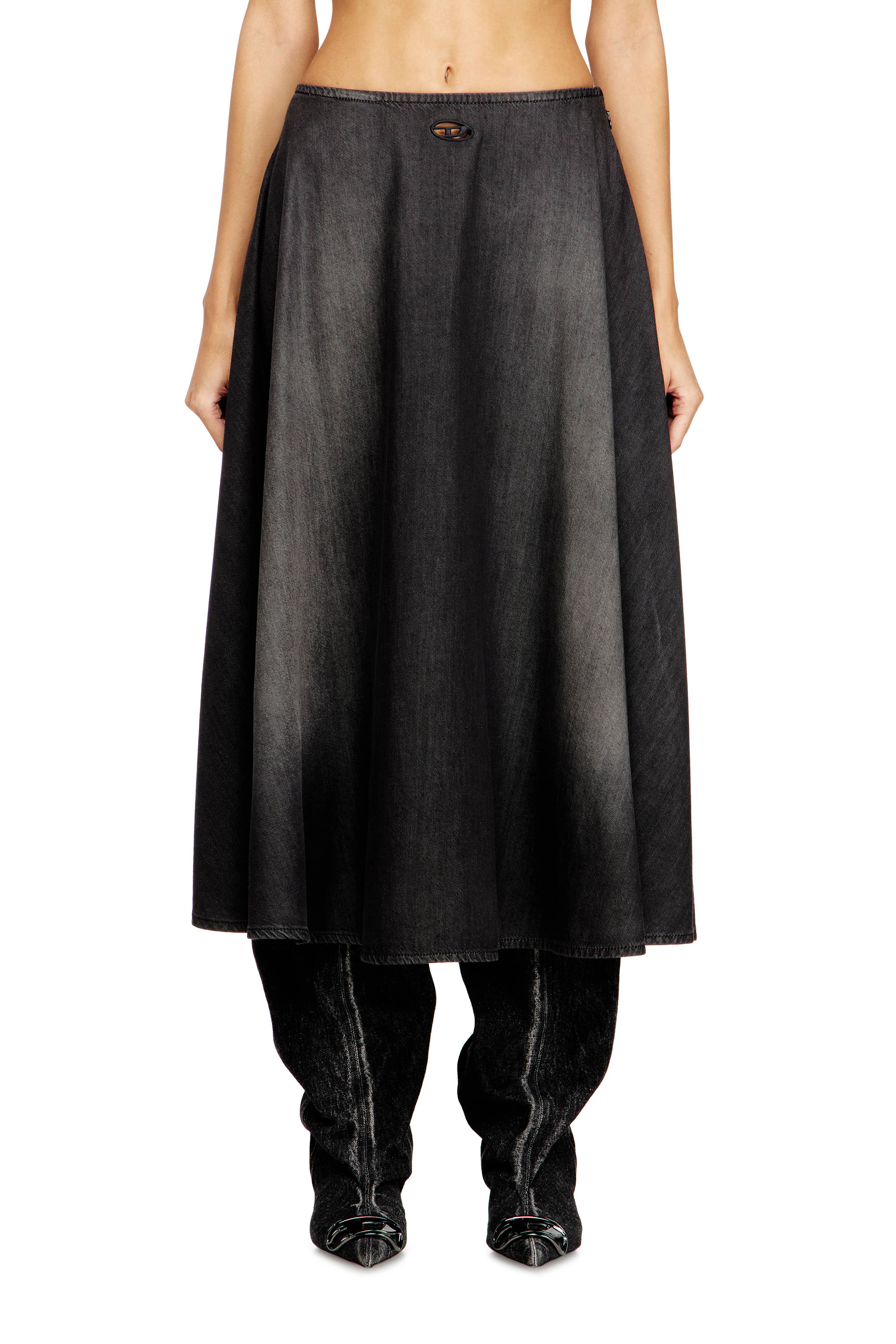 Diesel - DE-ANNIE-S3, Female's デニムスカート in ブラック - 1