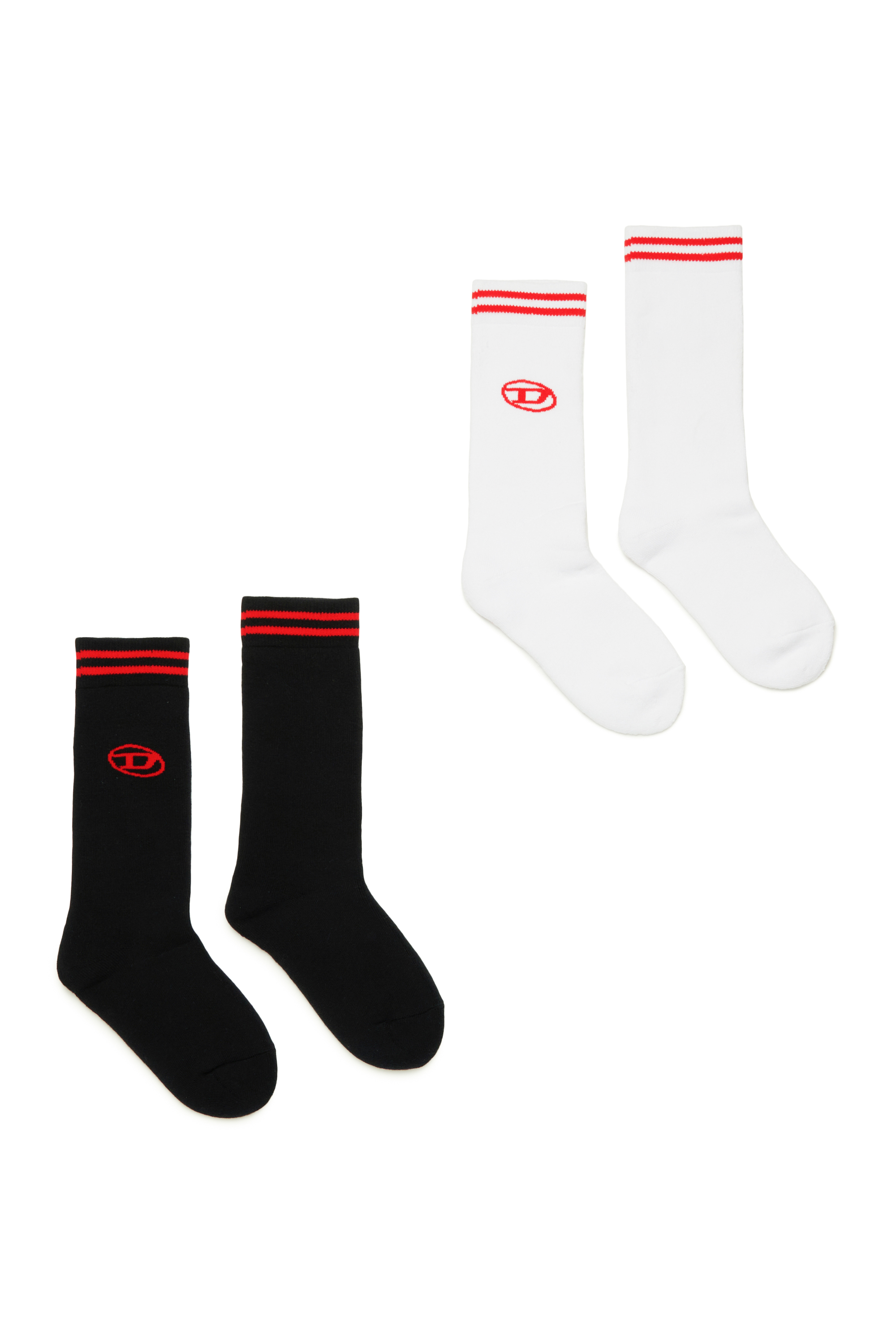 Diesel - ZANICBIPACK, Unisex's 2-pack of socks with Oval D logo in ブラック/ホワイト - 1