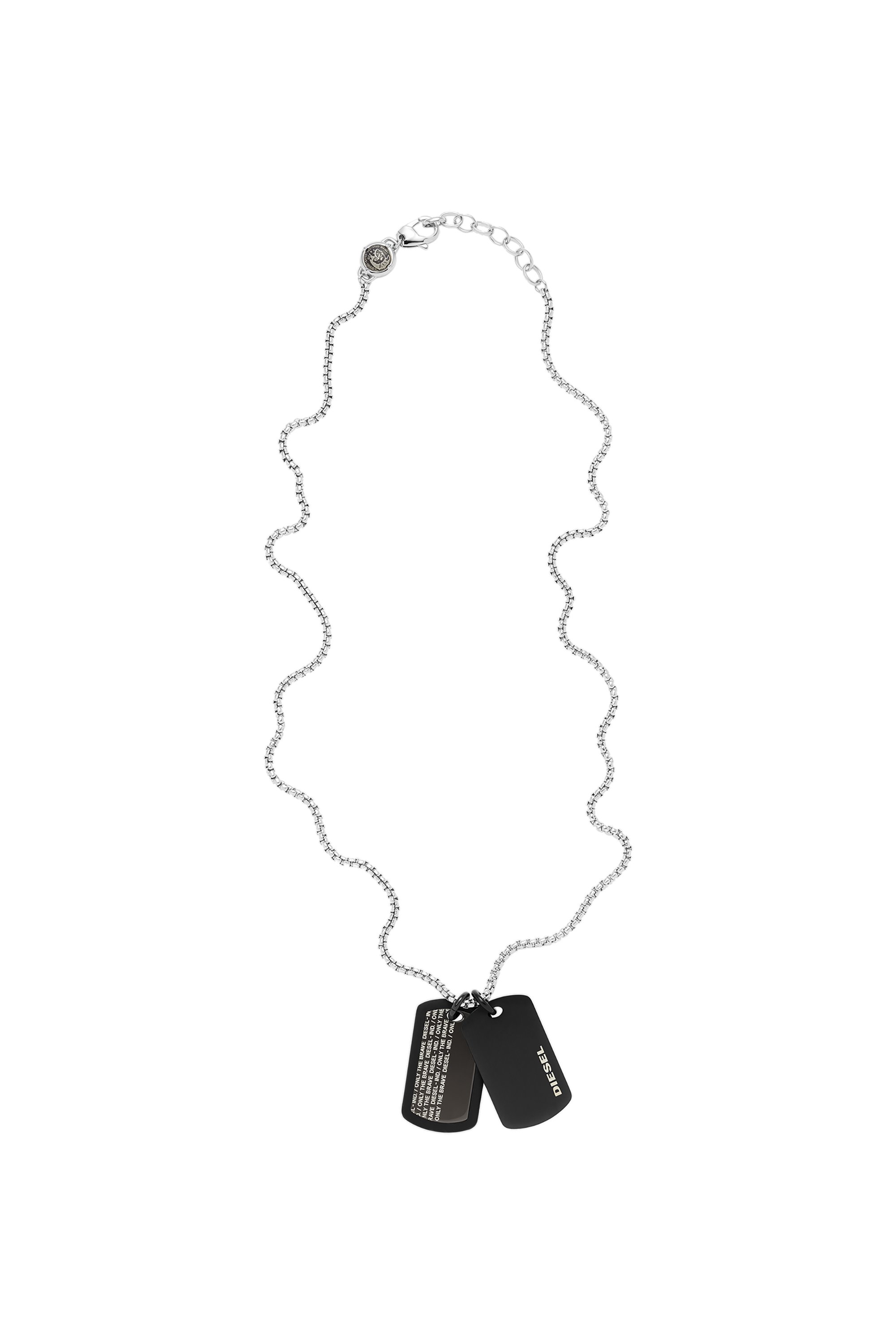 Diesel - DX1287, Male's Stainless steel double dogtag necklace in ブラック - 2