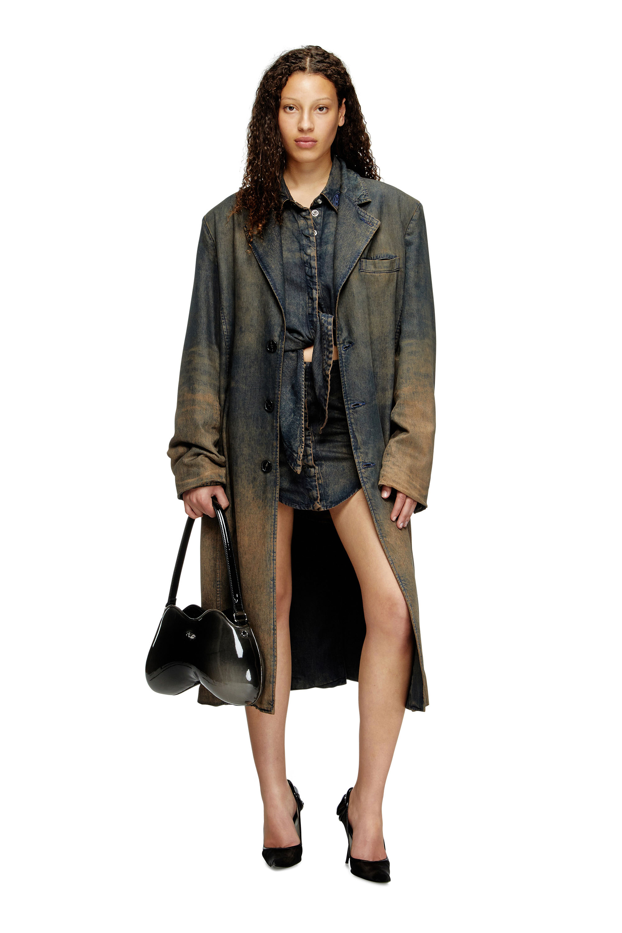 Diesel - DE-SUSAN-S, Female's Dress in fluid denim in ダークブルー - 1