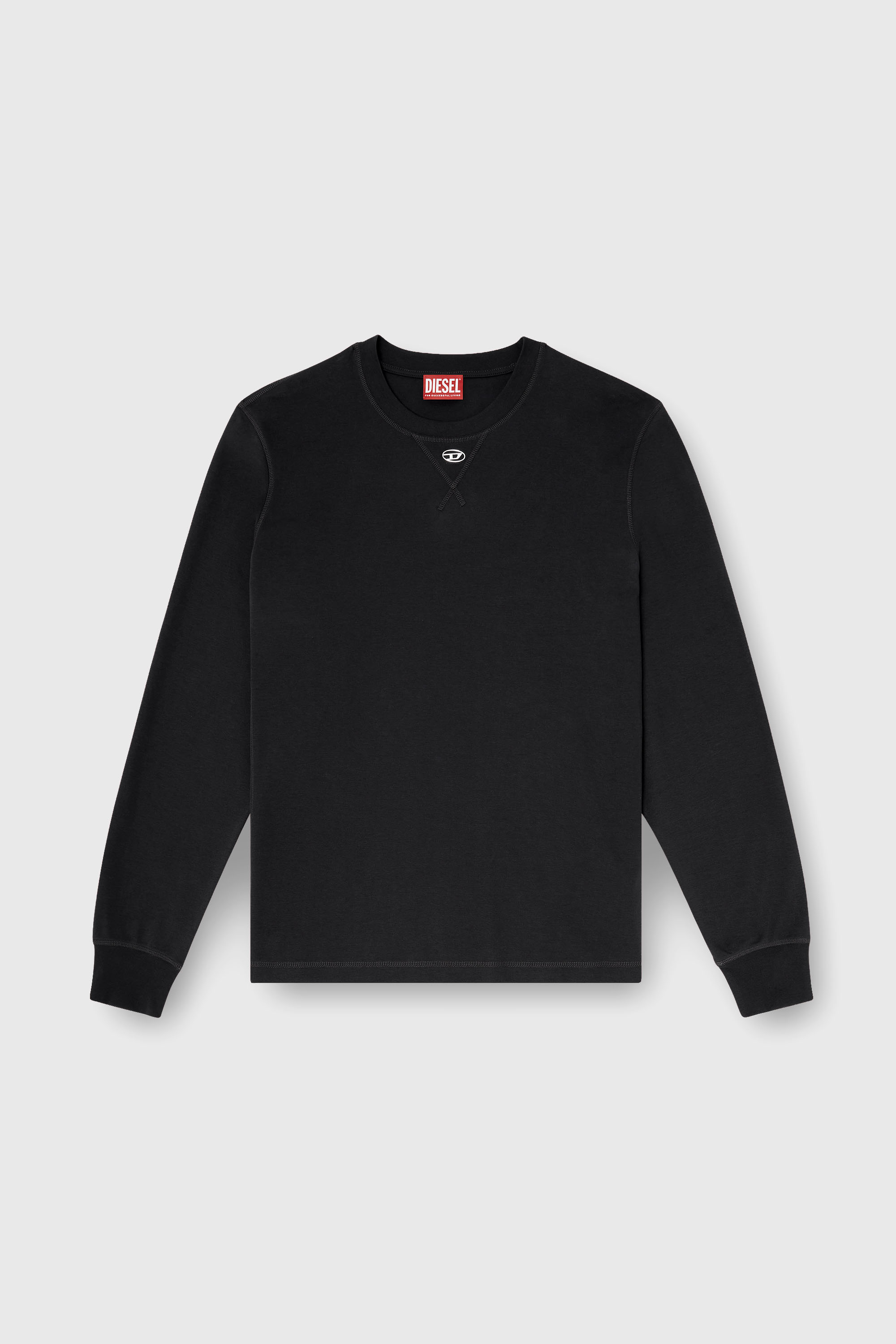 Diesel - T-MADJUST-LS-TR, Male's 長袖Tシャツ in ダークグレー - 2