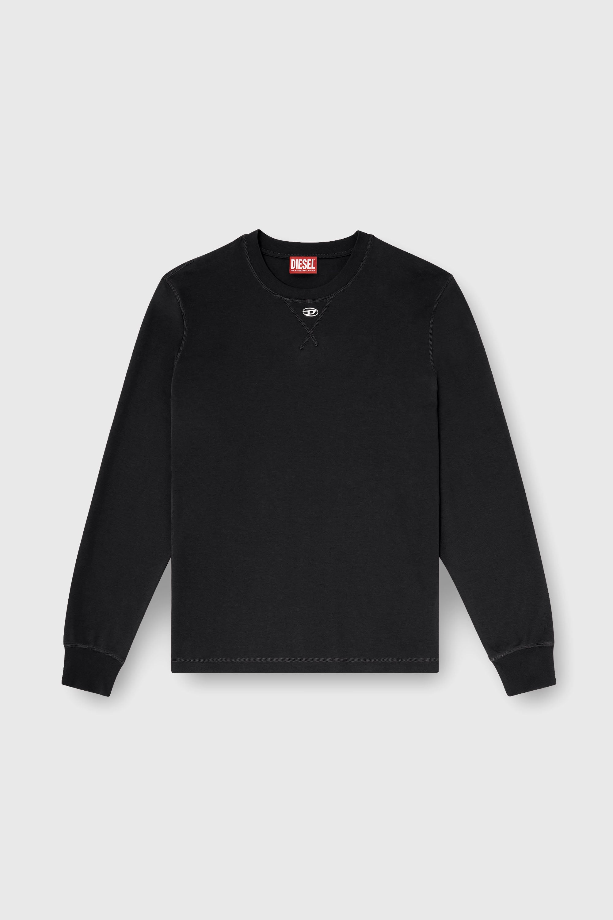 Diesel - T-MADJUST-LS-TR, Male's 長袖Tシャツ in ダークグレー - 2