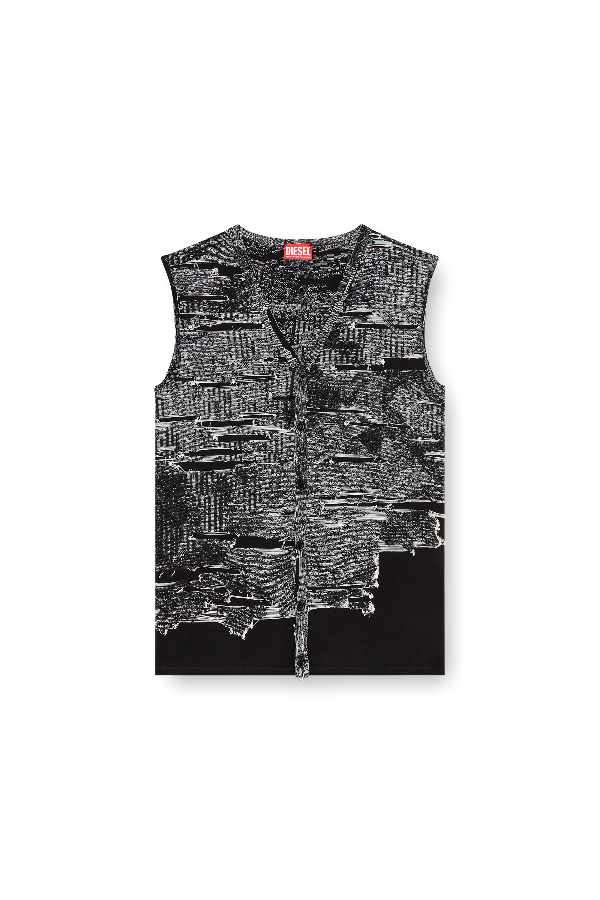 Diesel - K-CALLISTO-VEST, Male's Vest with engineered distressing in ブラック - 2
