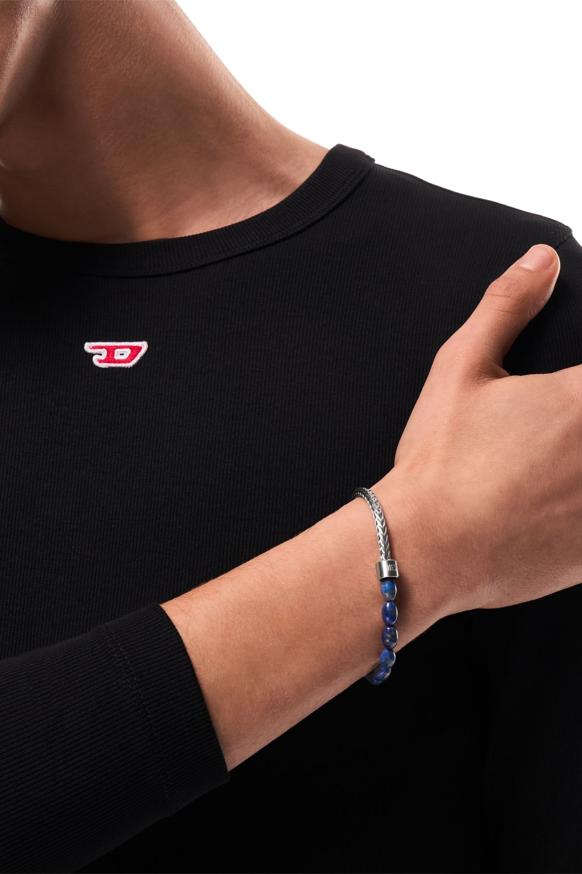 Diesel - DX1713040, Unisex's Lapis Beaded Bracelet in シルバー/ブルー - 5