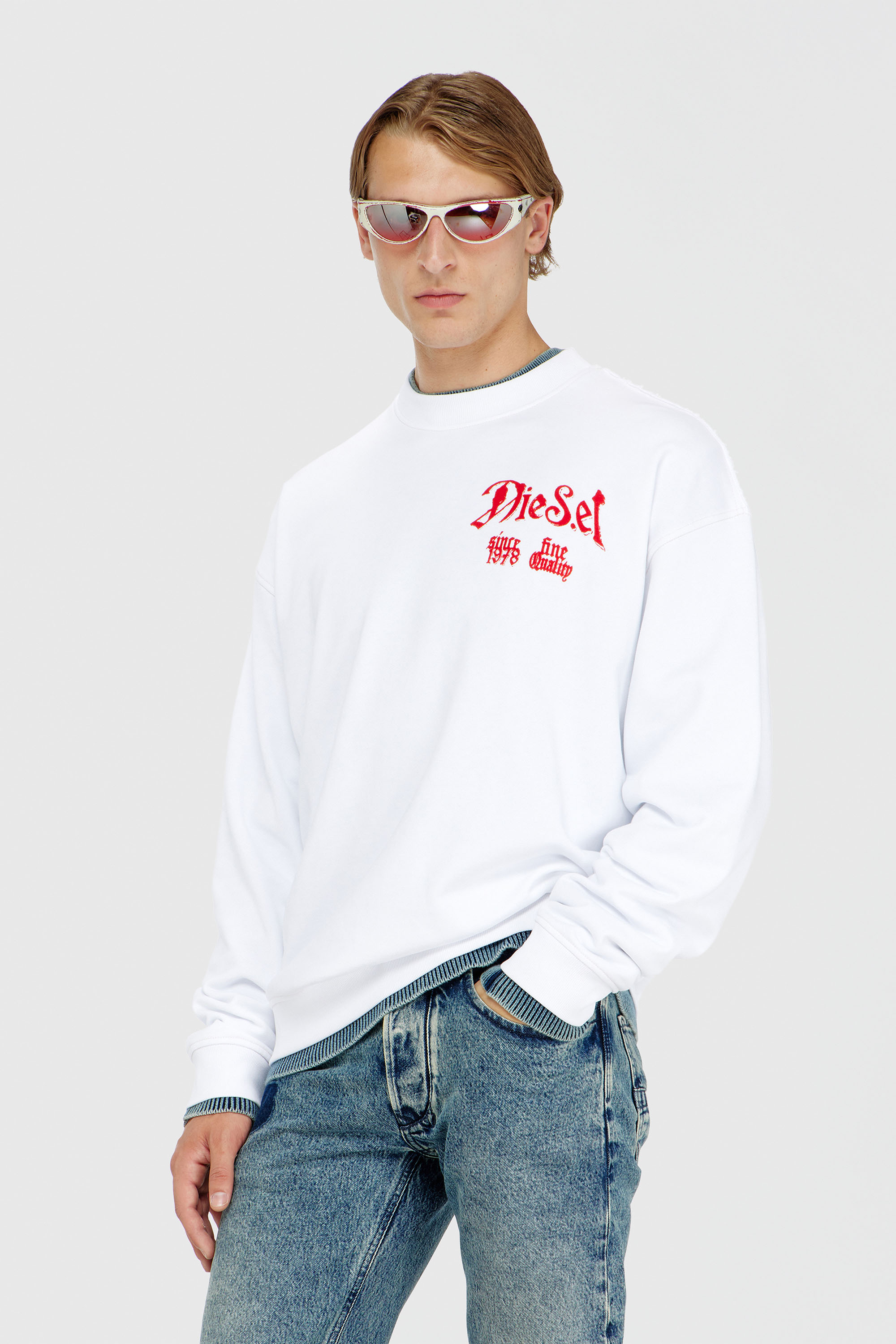 Diesel - S-BOXT-AA2, Male's プルオーバースウェット in ホワイト - 3