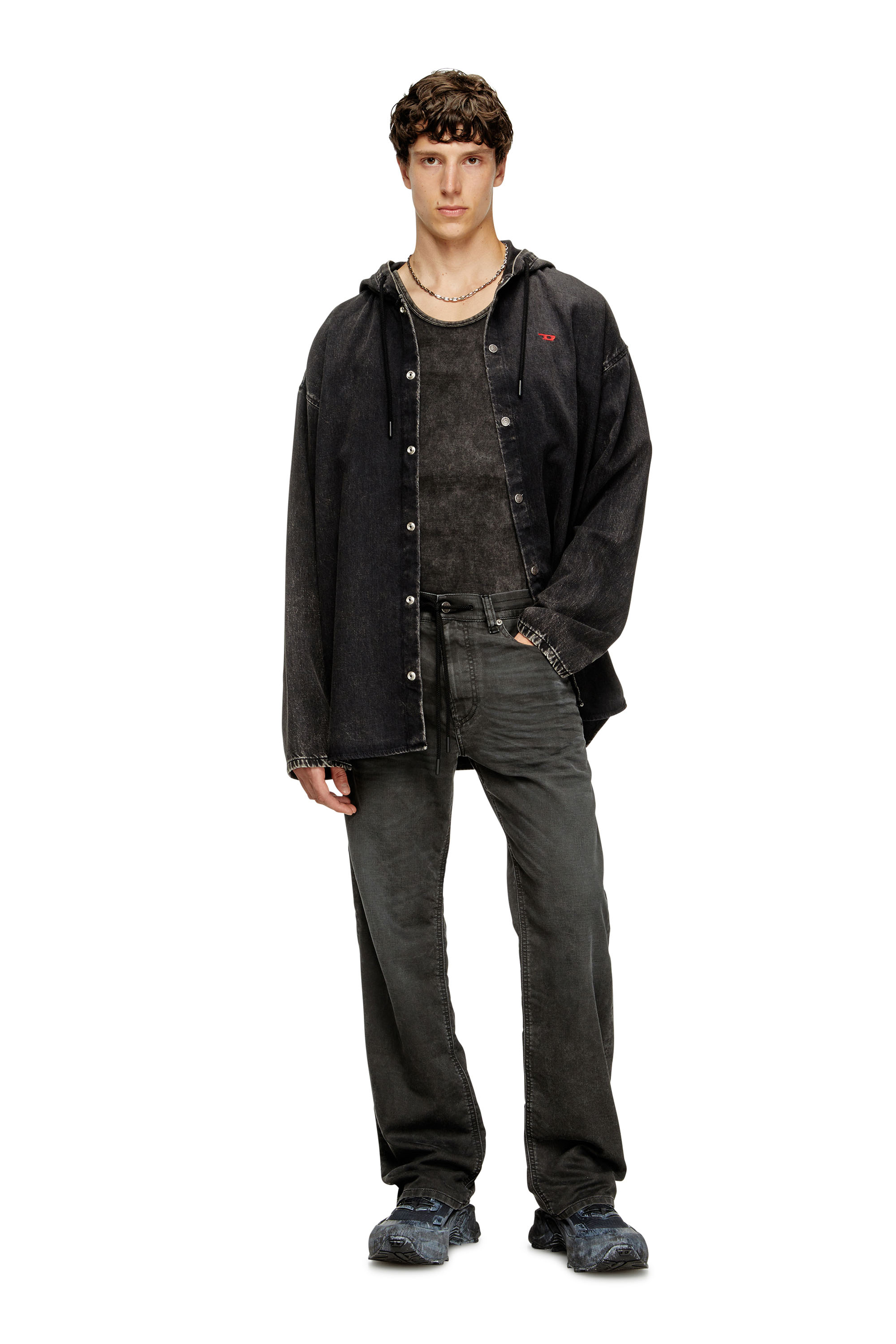 Diesel - Male's Relaxed 2080 D-Reel Joggjeans® 09J75, ブラック/ダークグレー - 2