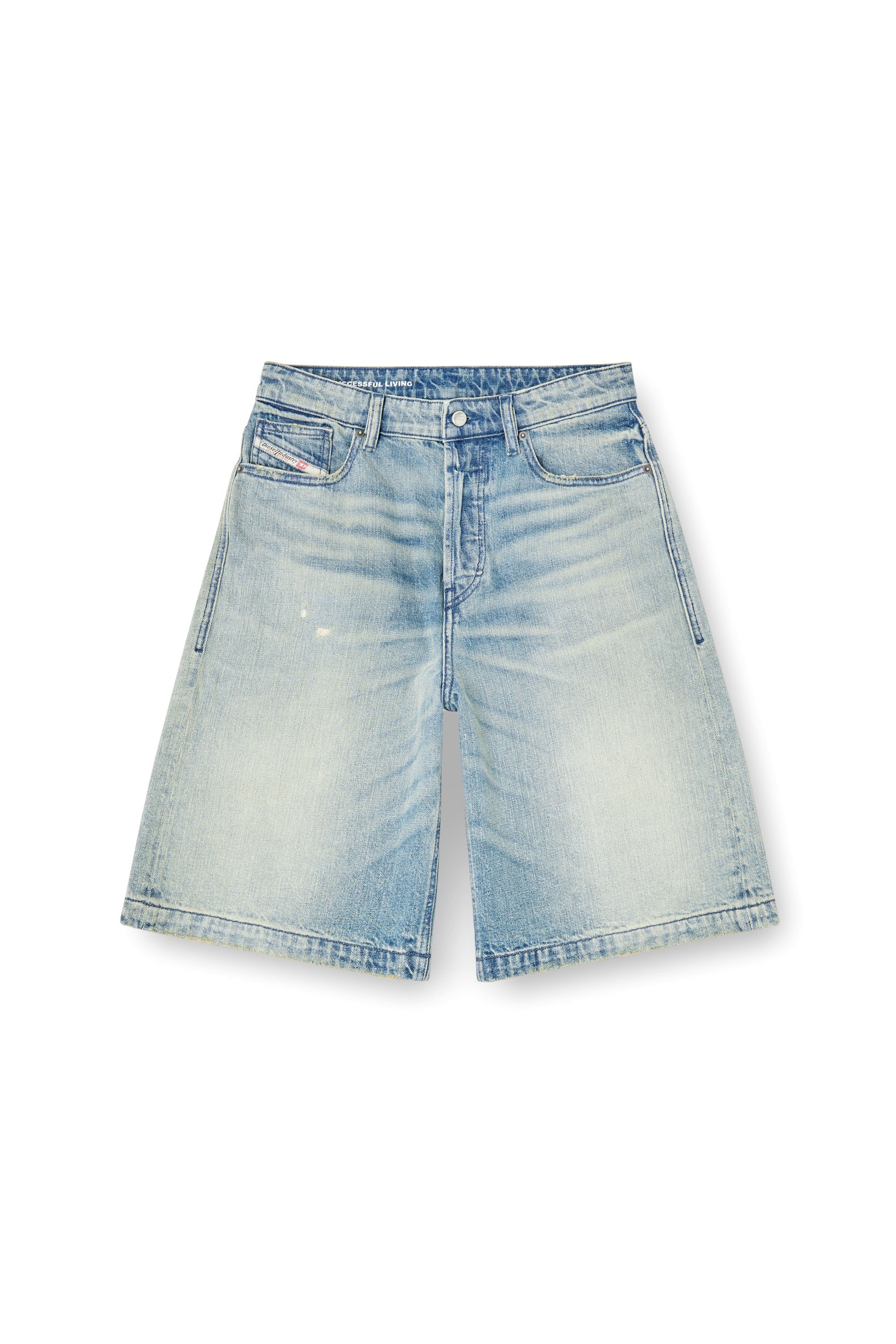 Diesel - DE-SIRE-SHORT, Female's Shorts in worn-effect denim in ライトブルー - 3