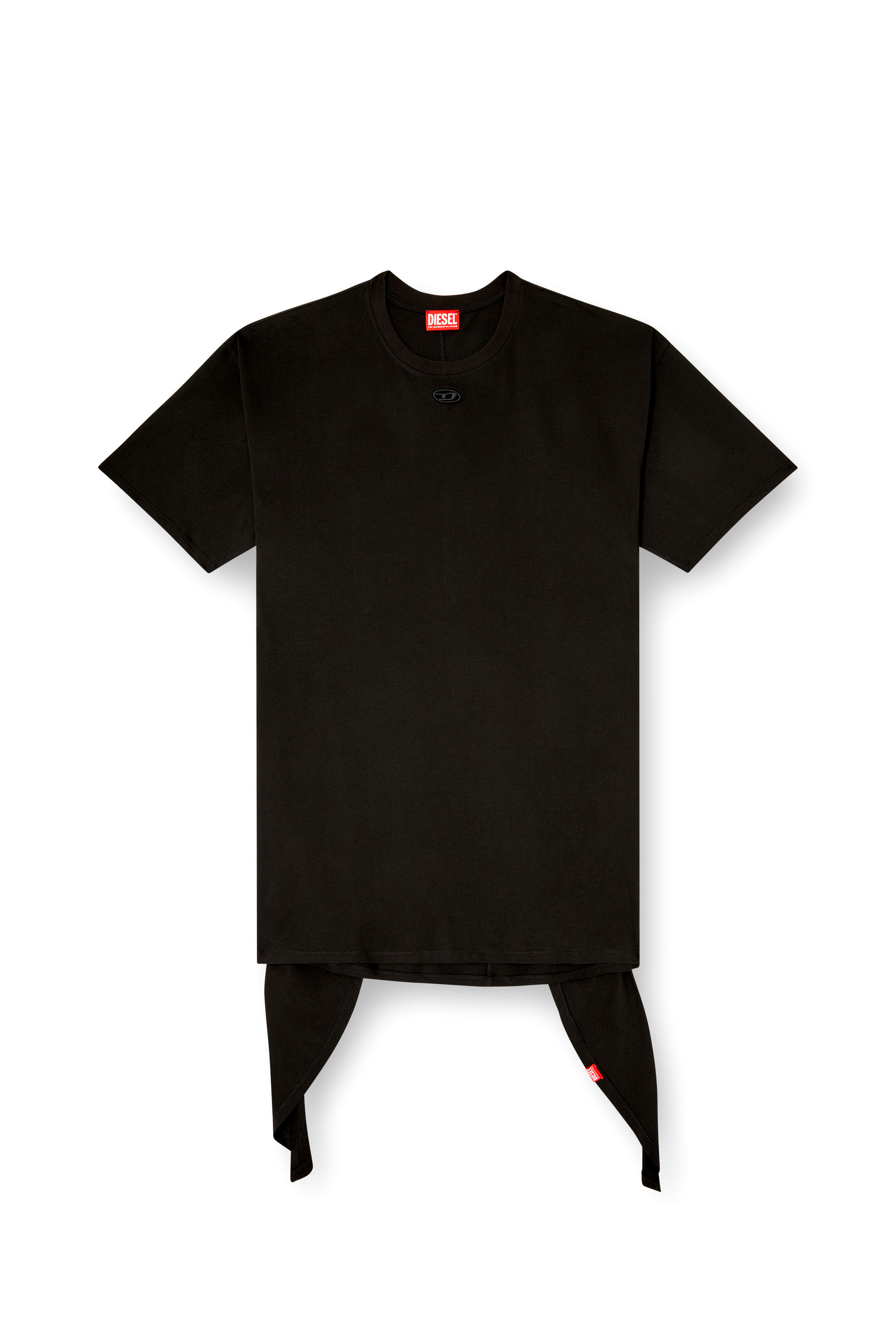Diesel - D-EIVOR, Female's T-shirt dress with tie front in ブラック - 3