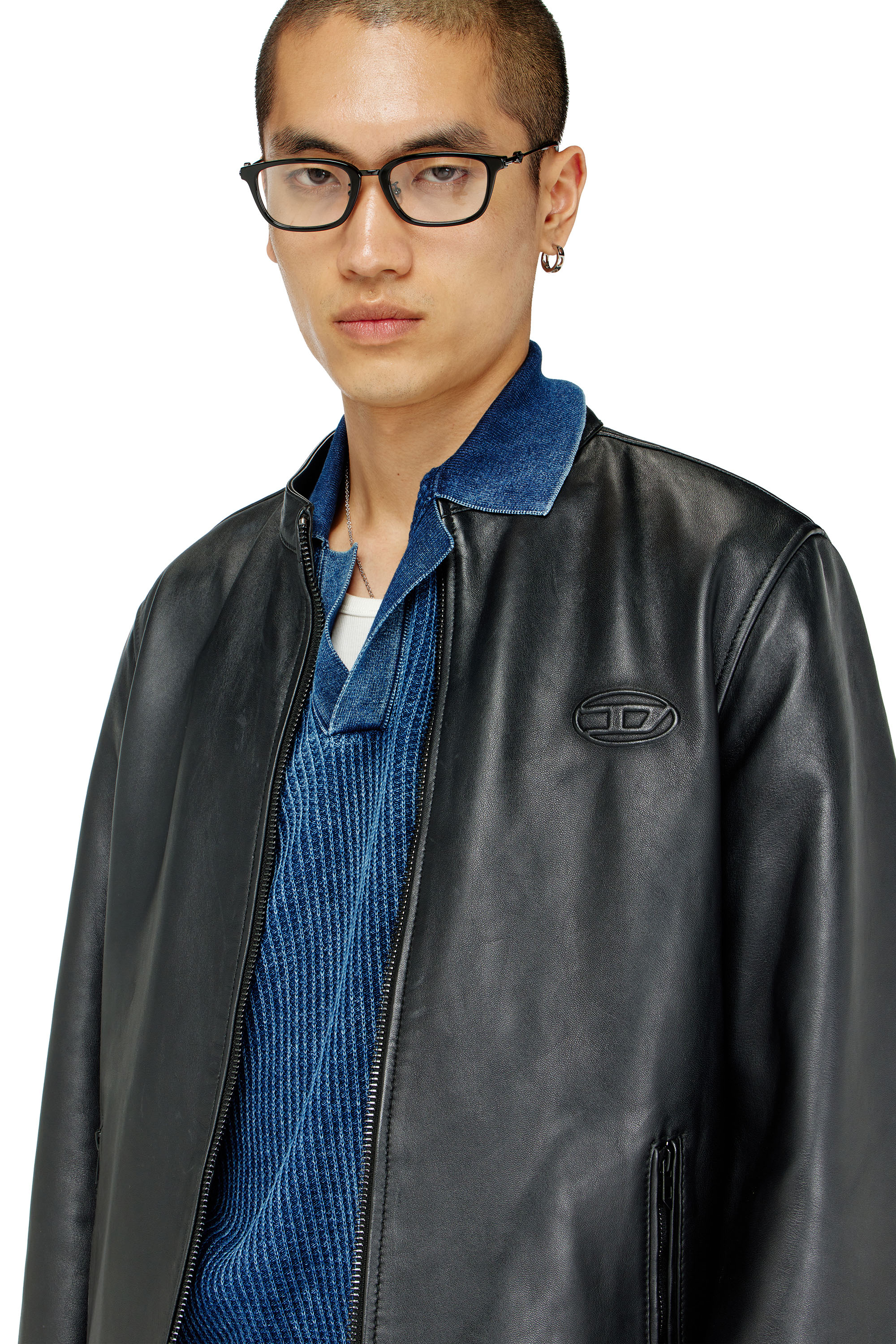 Diesel - L-TAD-WRD, Male's レザージャケット in ブラック - 4
