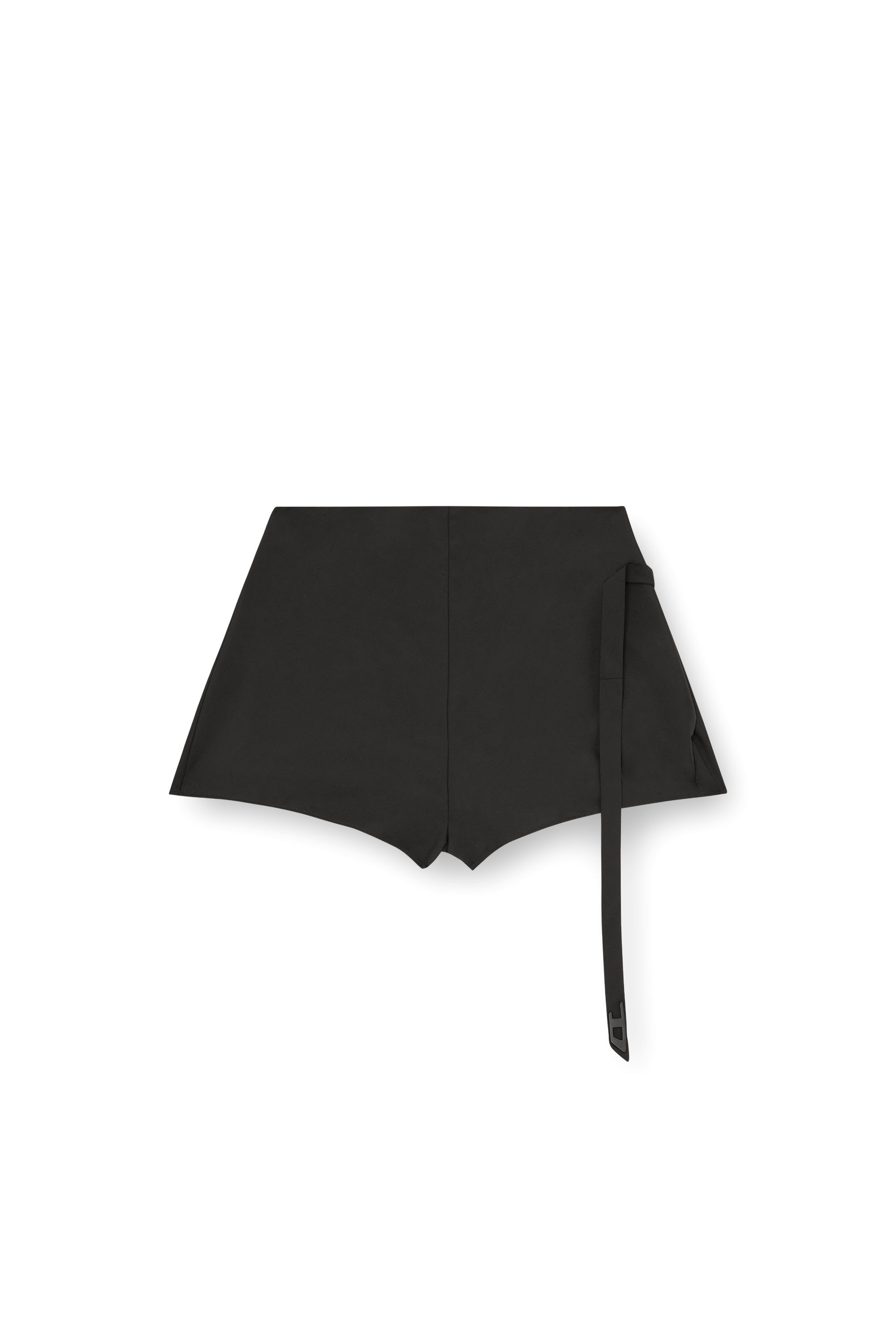 Diesel - P-SARTO, Female's Taffeta shorts with wrap effect in ブラック - 3